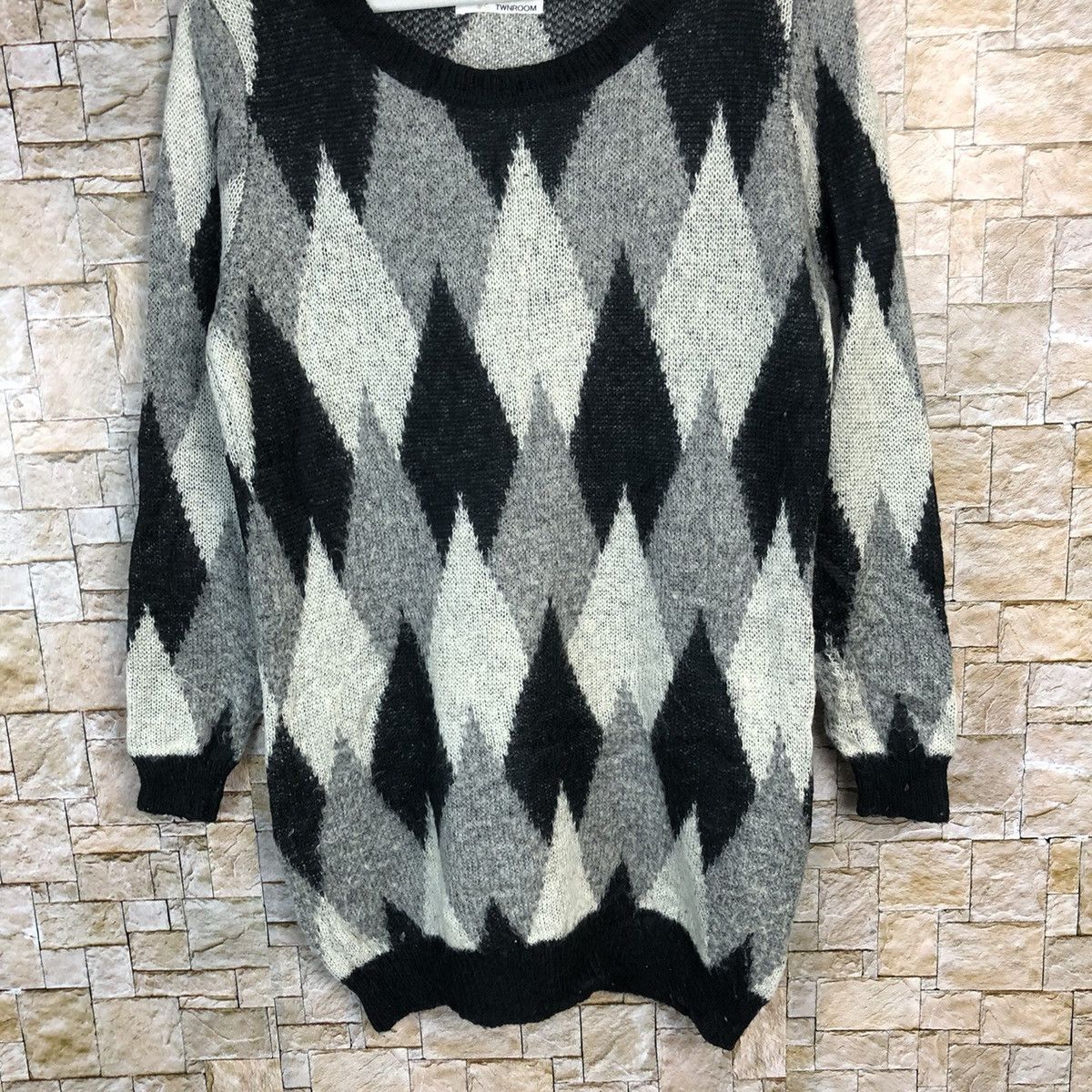 Homespun Knitwear Twhroom Grey Knitwear sweatshirt mohaor #A267 Size US S / EU 44-46 / 1 - 3 Thumbnail