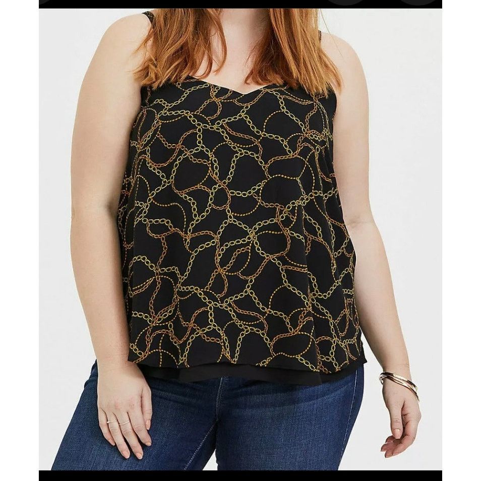 Other Torrid Sophie Black Chain Print Double Layer Swing 1 1x 18 Size XXL / US 16-18 / IT 52-54 - 1 Thumbnail