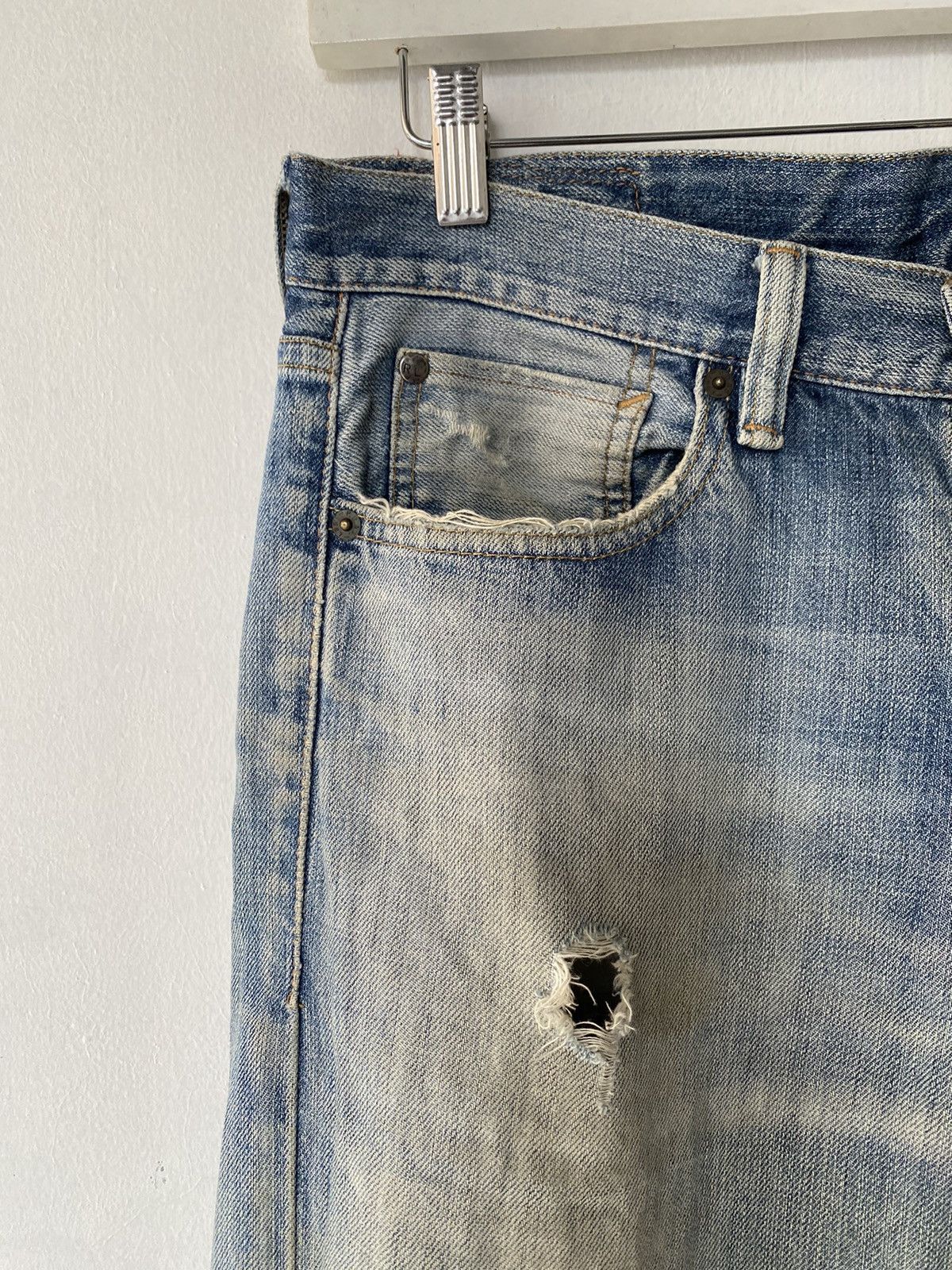 Ralph Lauren × Vintage THRASHED Mud Wash Ralph Lauren Destroyed Jeans Size US 32 / EU 48 - 7 Thumbnail