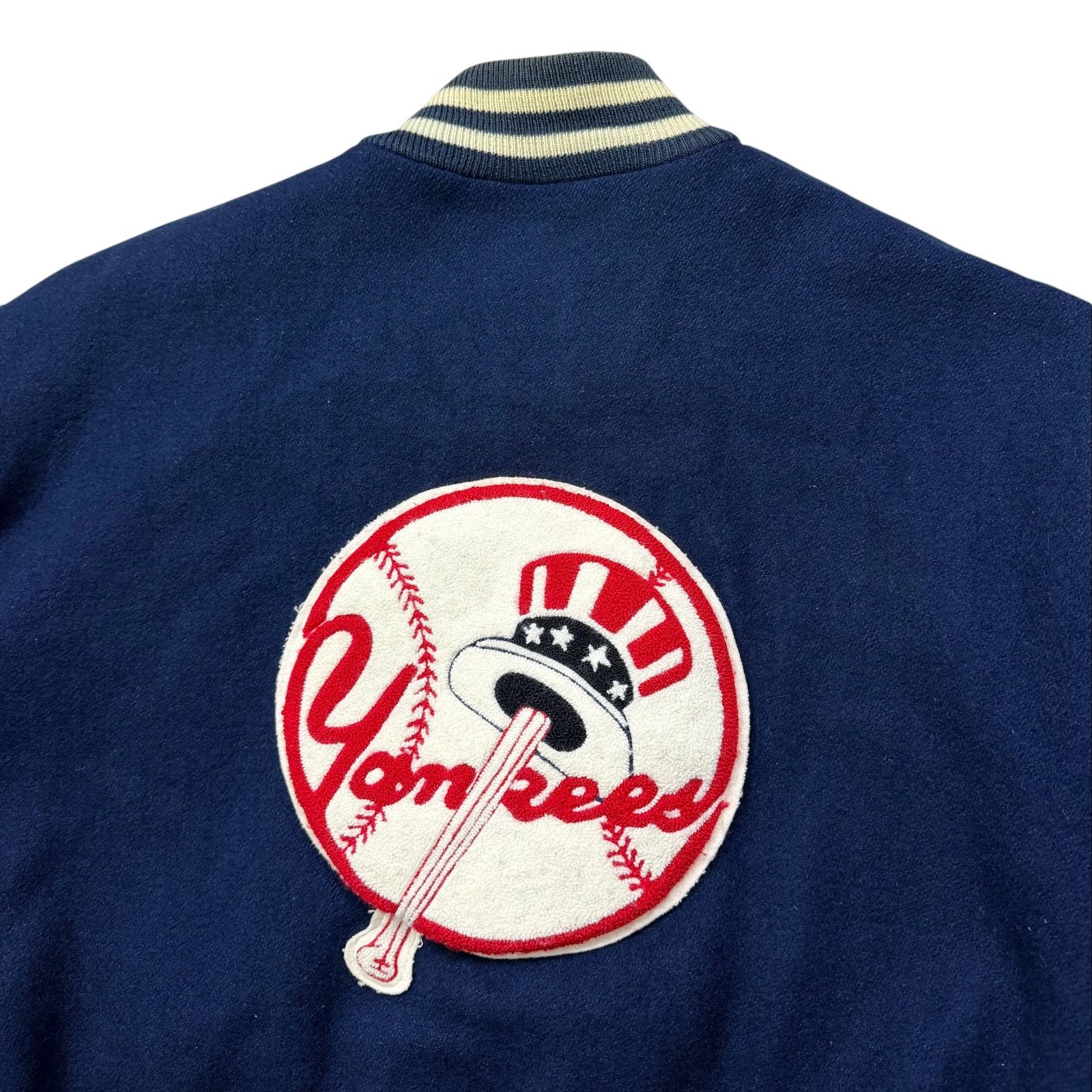 MLB VTG 90s NEW YORK YANKEES DELONG VARSITY JACKET WOOL LEATHER Size US L / EU 52-54 / 3 - 3 Thumbnail