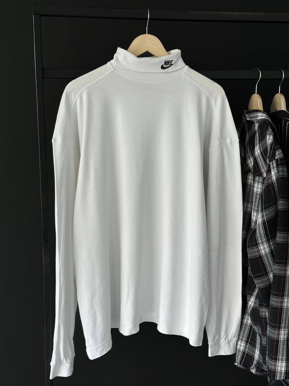 Nike × Vintage Vintage 90’s White Nike Turtle Neck Long Sleeve T Shirt Size US XL / EU 56 / 4 - 2 Thumbnail