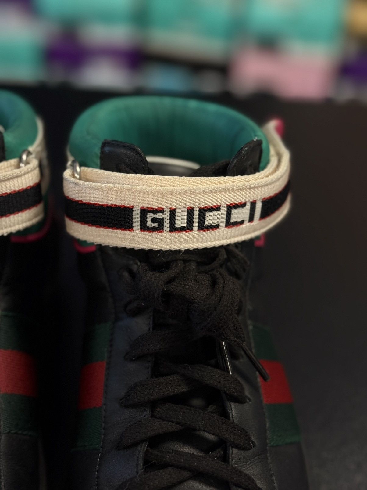 Gucci Gucci Mid Top Sneaker W Strap Size 8G/8.5US Size US 8.5 / EU 41-42 - 14 Thumbnail