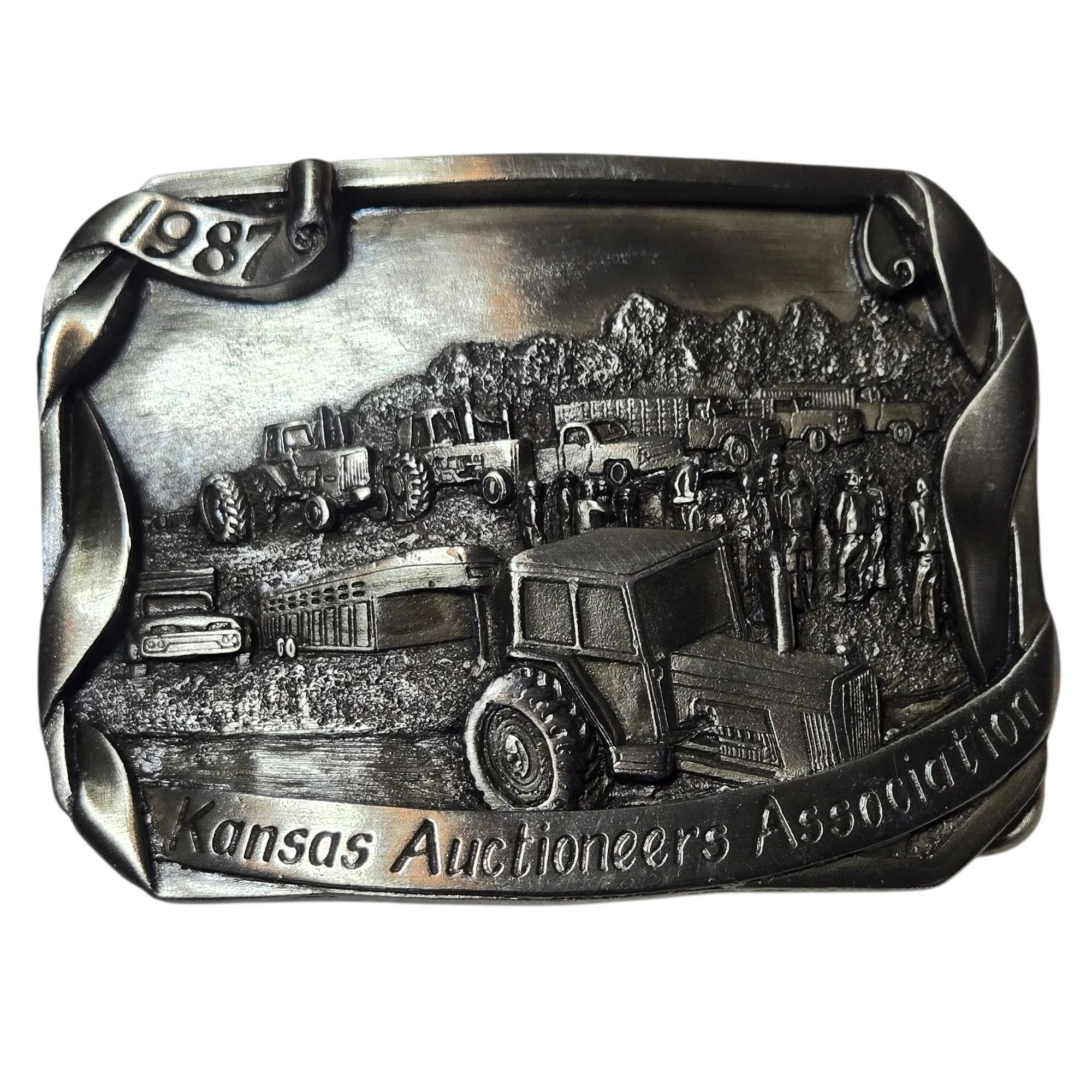 Other 1987 Kansas Auctioneers Association Belt Buckle Farm Tractor Size ONE SIZE - 7 Thumbnail
