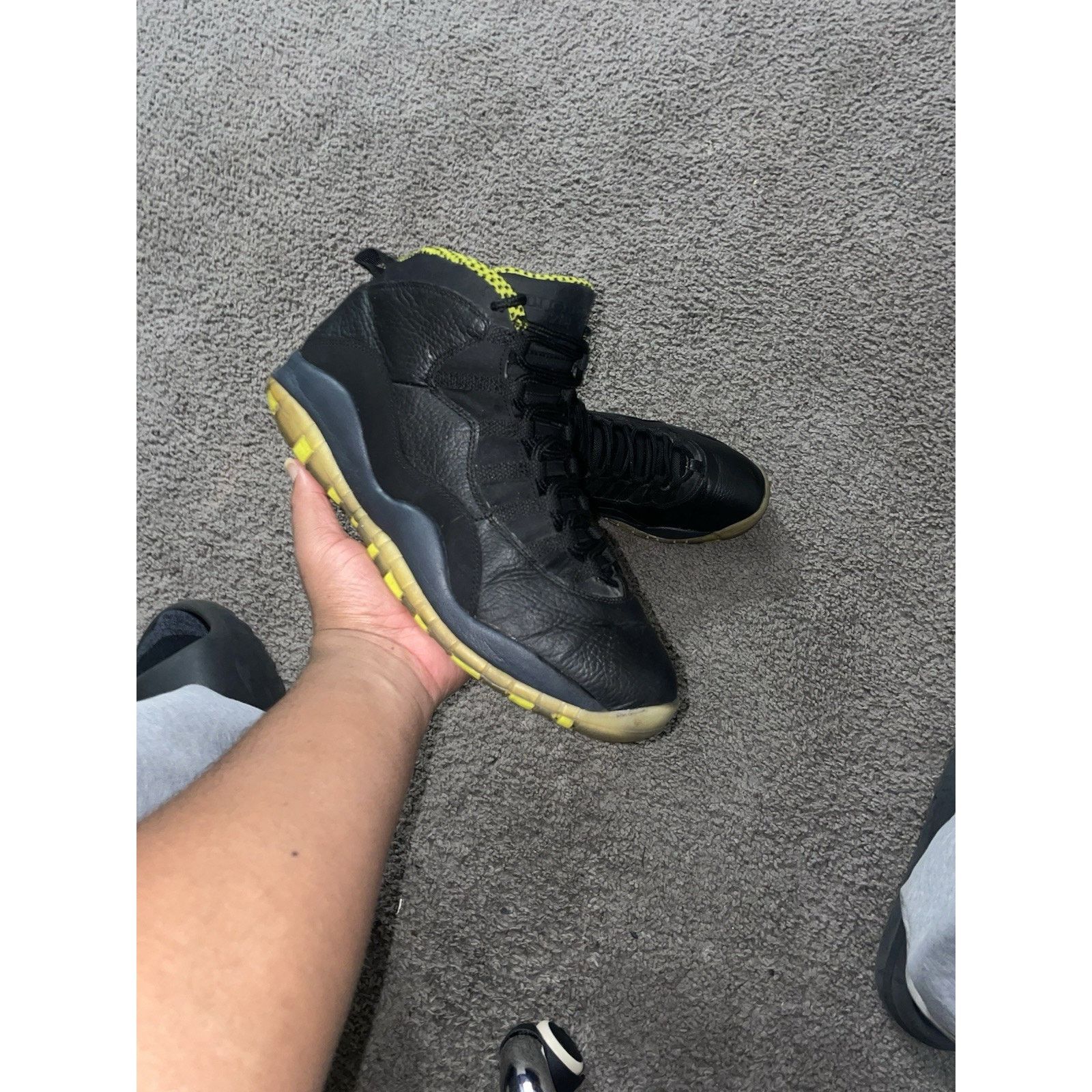 Size 12- Air Jordan Retro 10 Black Venom Green 310805-033