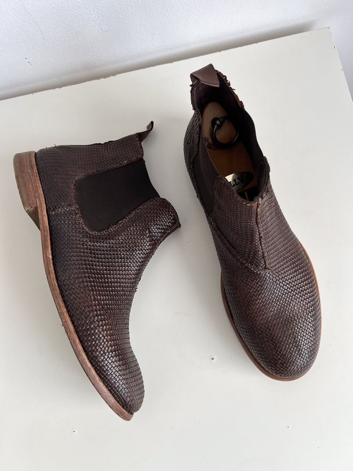 Officine Creative 🔥MOMA Woven Chelsea Leather Boots (Guidi , A1923 ) Size US 11 / EU 44 - 8 Thumbnail