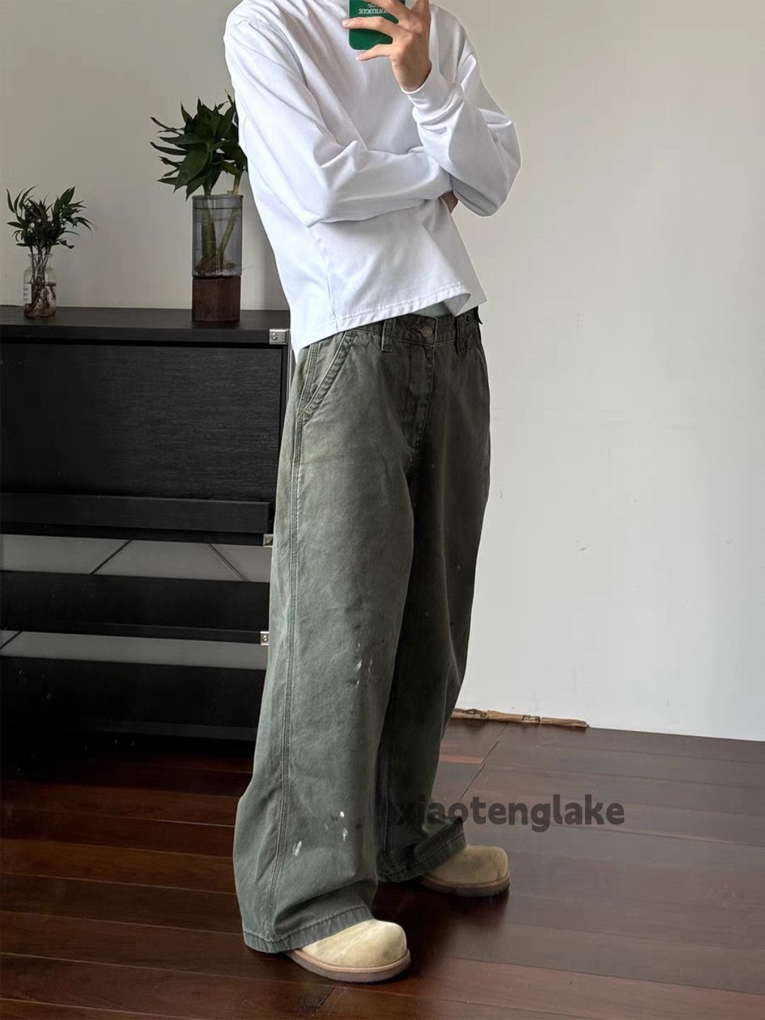 Designer × Vintage washed faded paint loose baggy carpenter hiphop pants Size US 30 / EU 46 - 1 Thumbnail