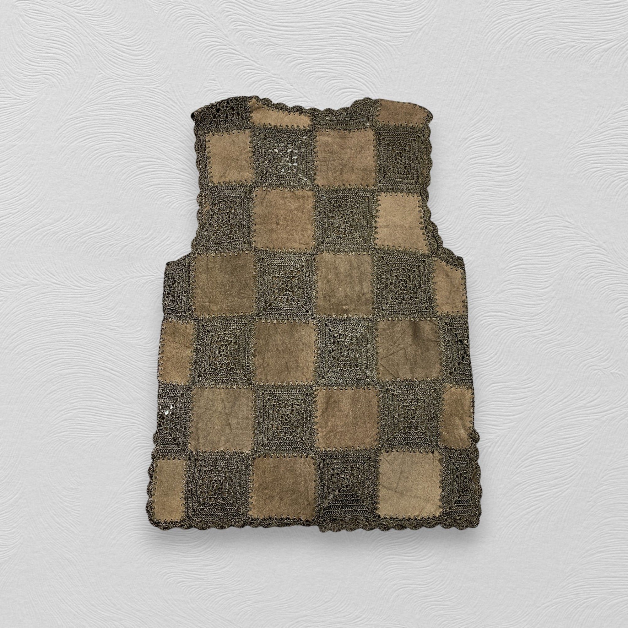 Japanese Brand Vintage Champaign Leather And Knitted Vest Jacket- J233 Size US S / EU 44-46 / 1 - 2 Thumbnail