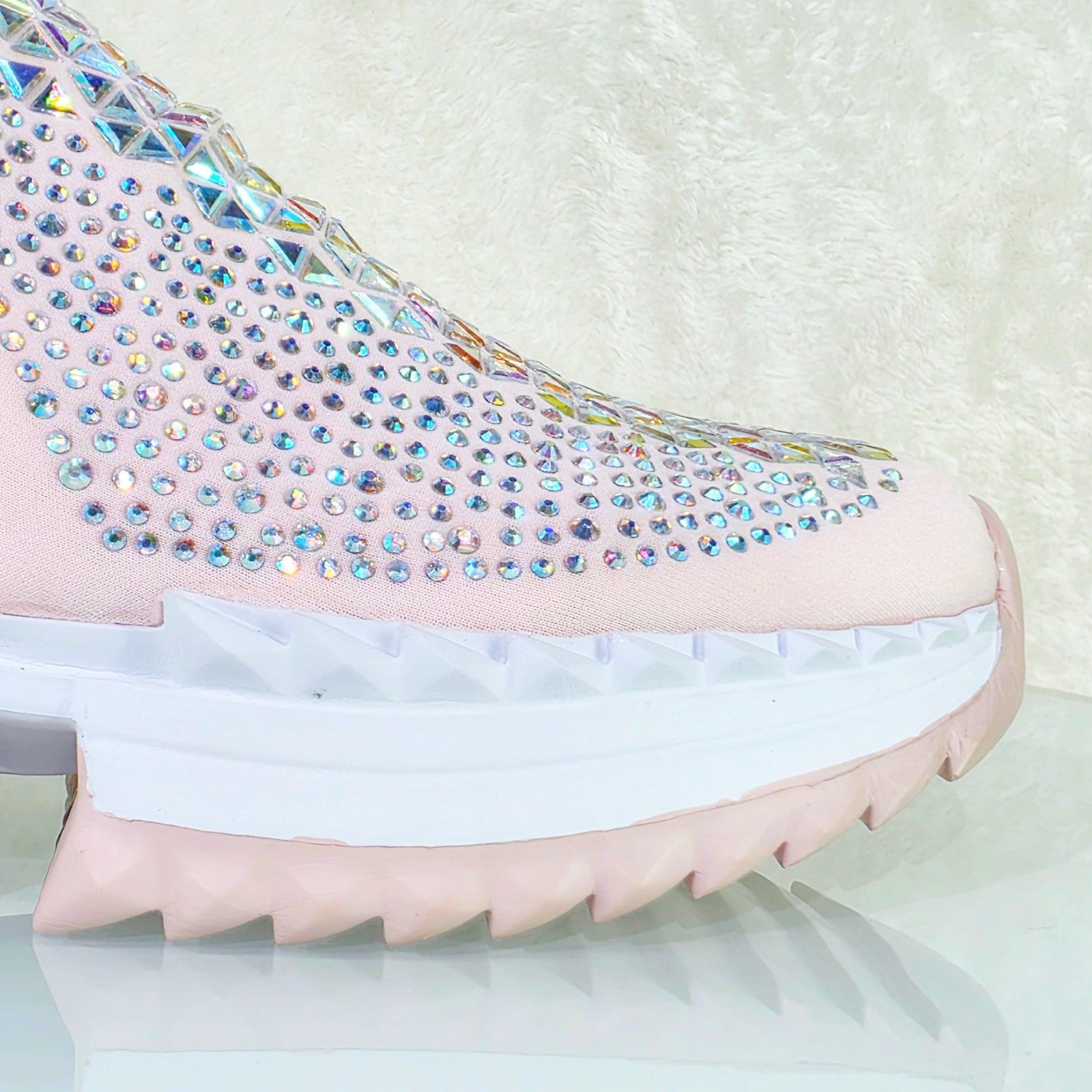 Other Presto Light Weight Slip on Baby Pink Rhinestone Sneakers - Size US 8 / IT 38 - 5 Thumbnail