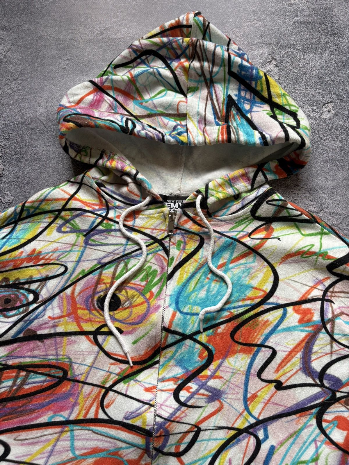 Jeremy Scott Jeremy Scott Y2K Graffiti Print Cropped Zip Up Hoodie Rare Size S / US 4 / IT 40 - 7 Thumbnail