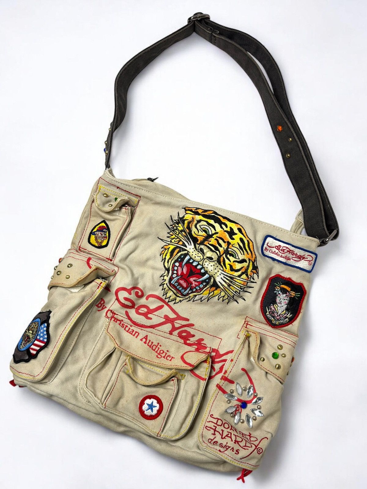 Ed Hardy Vintage Ed Hardy avant garde messenger bag swag skater sk8 Size ONE SIZE - 1 Thumbnail