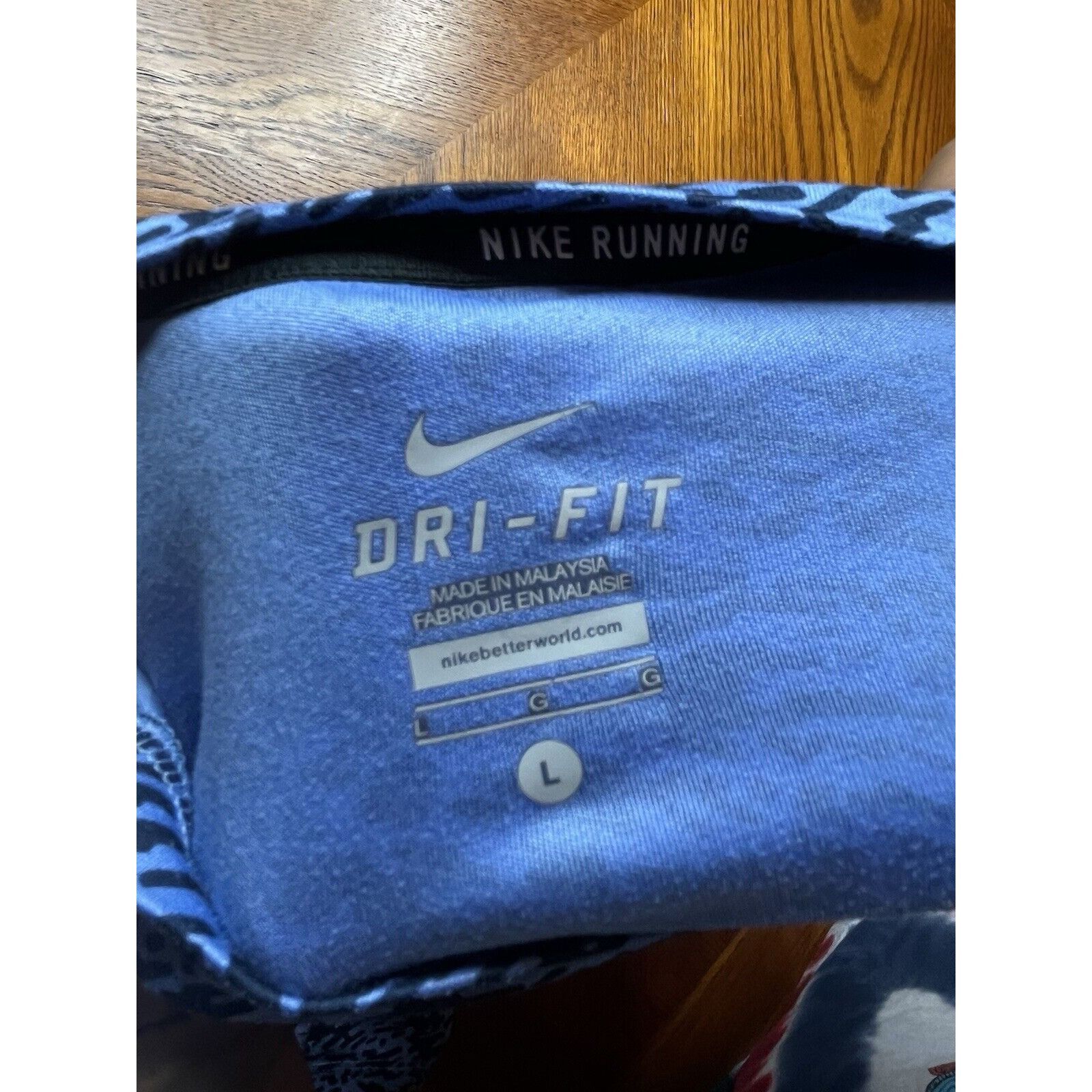 Nike nike running shirt size large dri fit blue short sleeve blue Size US L / EU 52-54 / 3 - 5 Thumbnail