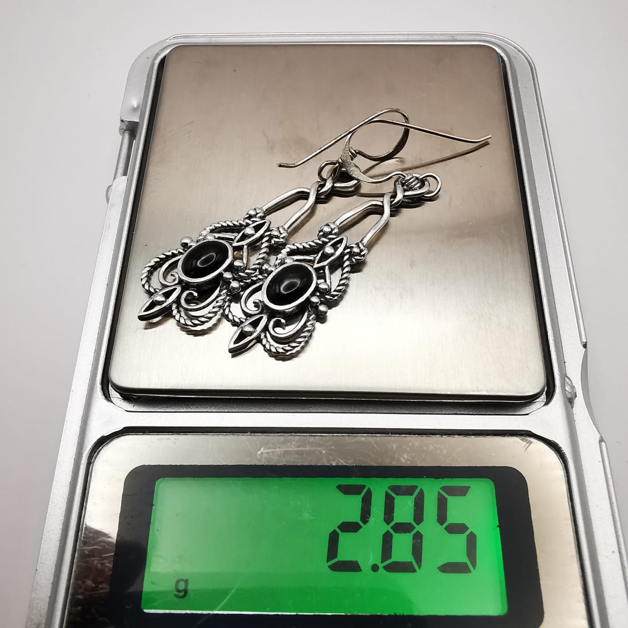 Vintage Vintage Women's Earrings 925 Sterling Silver, Jewelry, Onyx Size ONE SIZE - 2 Thumbnail