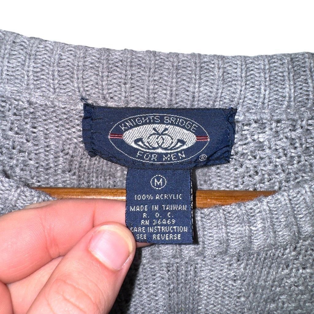 Knightsbridge Gray Knights Bridge Chunky Knit Crewneck Sweater Size M Size US M / EU 48-50 / 2 - 2 Thumbnail