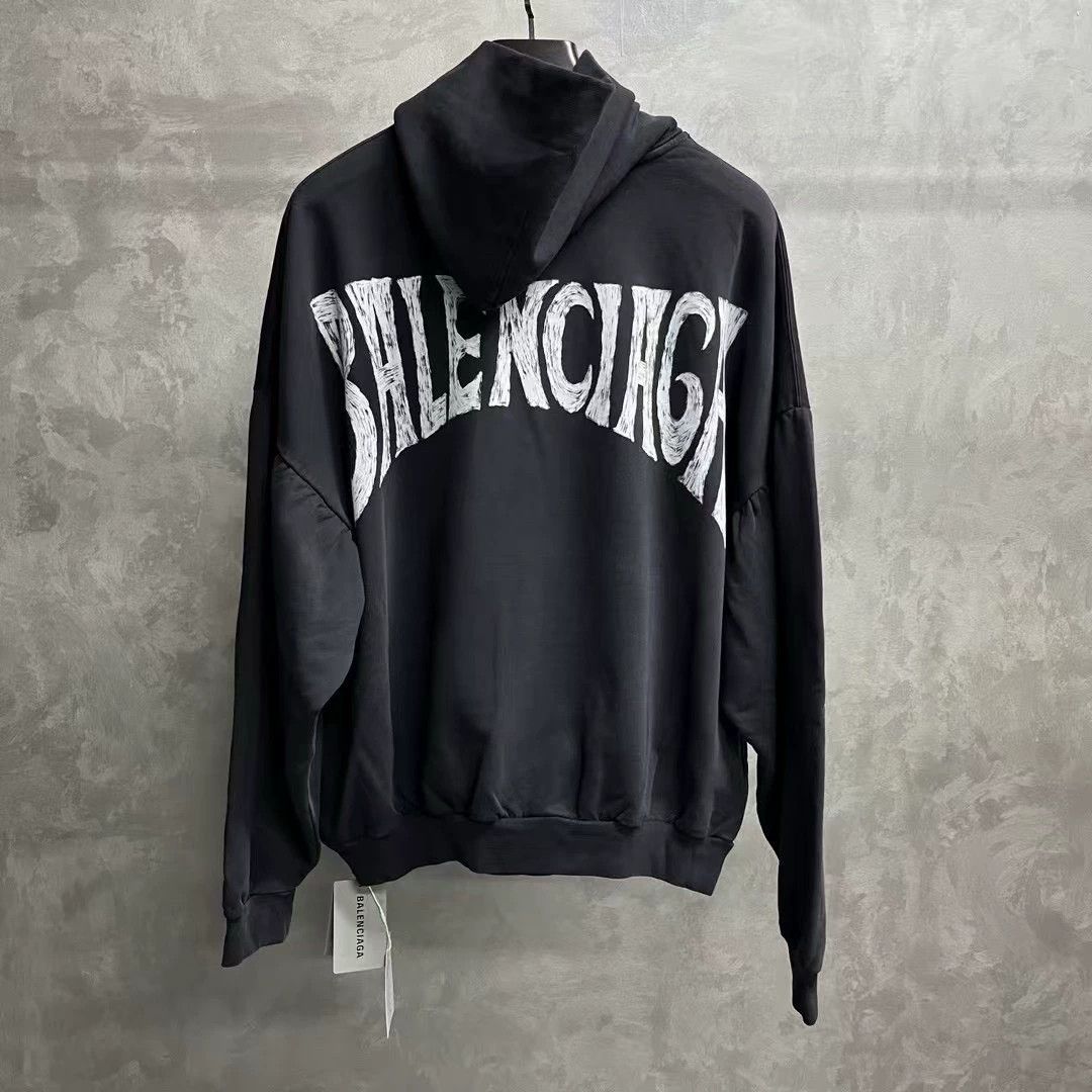 Balenciaga balenciaga black graphic hoodie with rainbow print Size US M / EU 48-50 / 2 - 2 Thumbnail