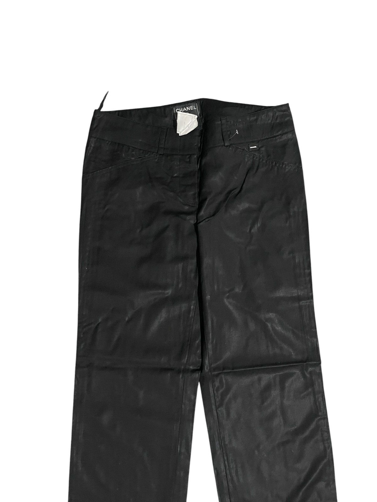 Chanel Chanel 2005 Runway Shinny Wool Pants Ruched Ankle Logo Size 30" / US 8 / IT 44 - 3 Thumbnail