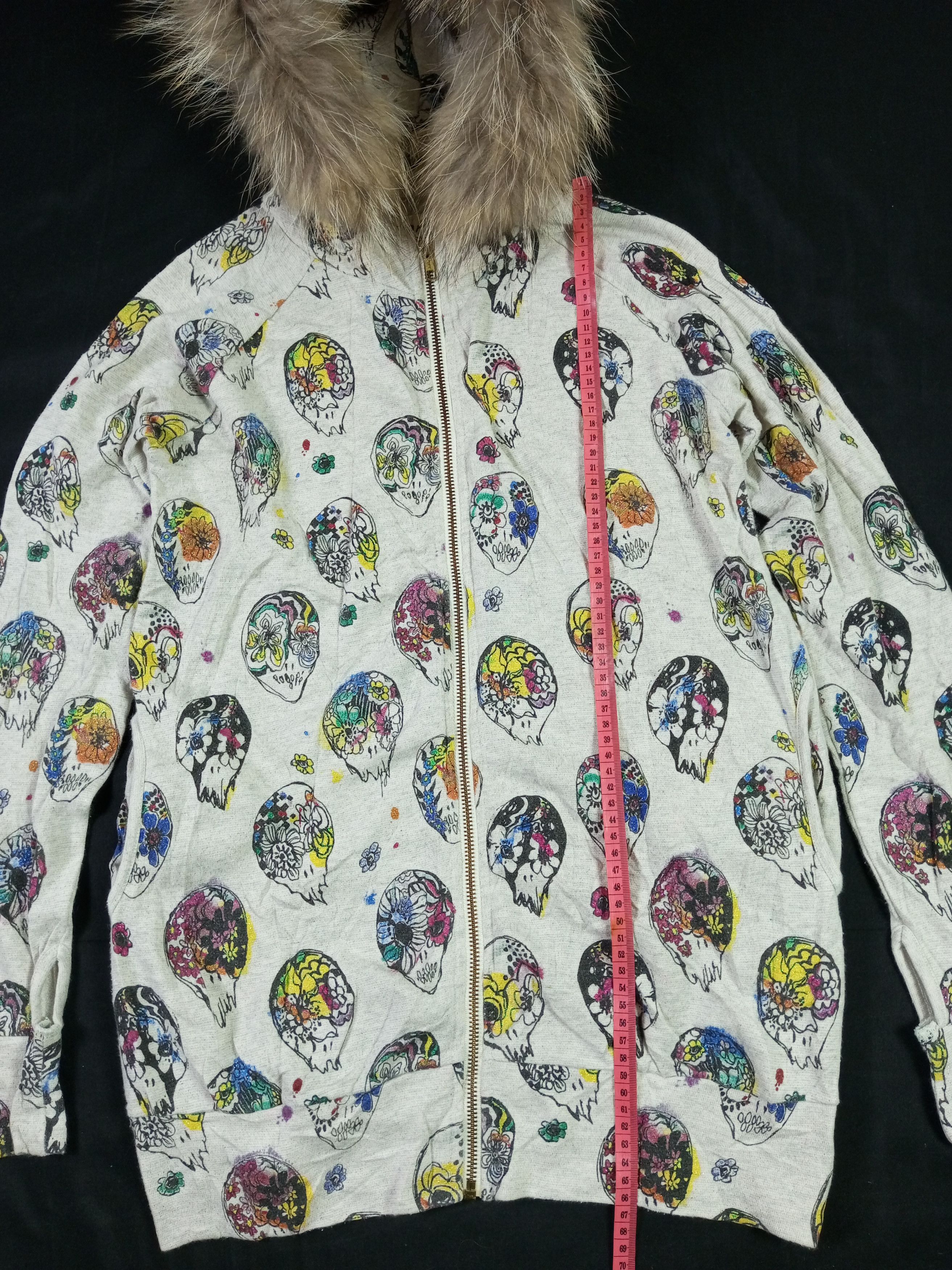 Japanese Brand Fur Hoodie All Over Skull Print Ifsixwasnine Igb Style Size US M / EU 48-50 / 2 - 11 Thumbnail