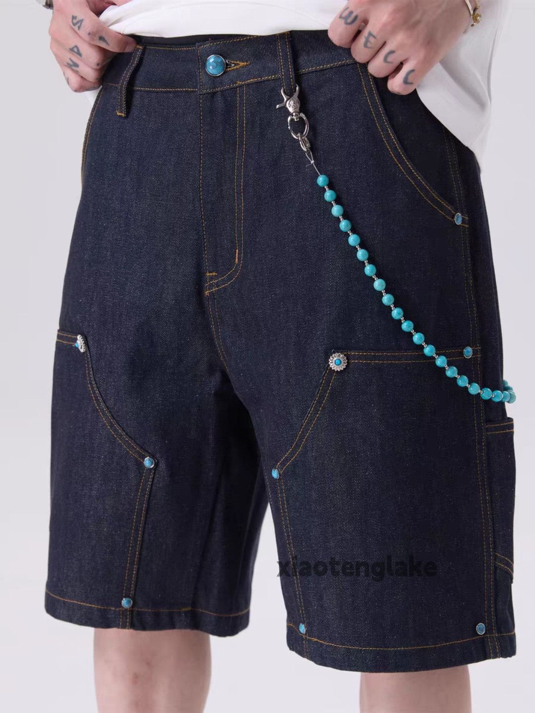 Vintage Unisex outdoor utility loose baggy carpenter cargo shorts Size US 36 / EU 52 - 7 Thumbnail