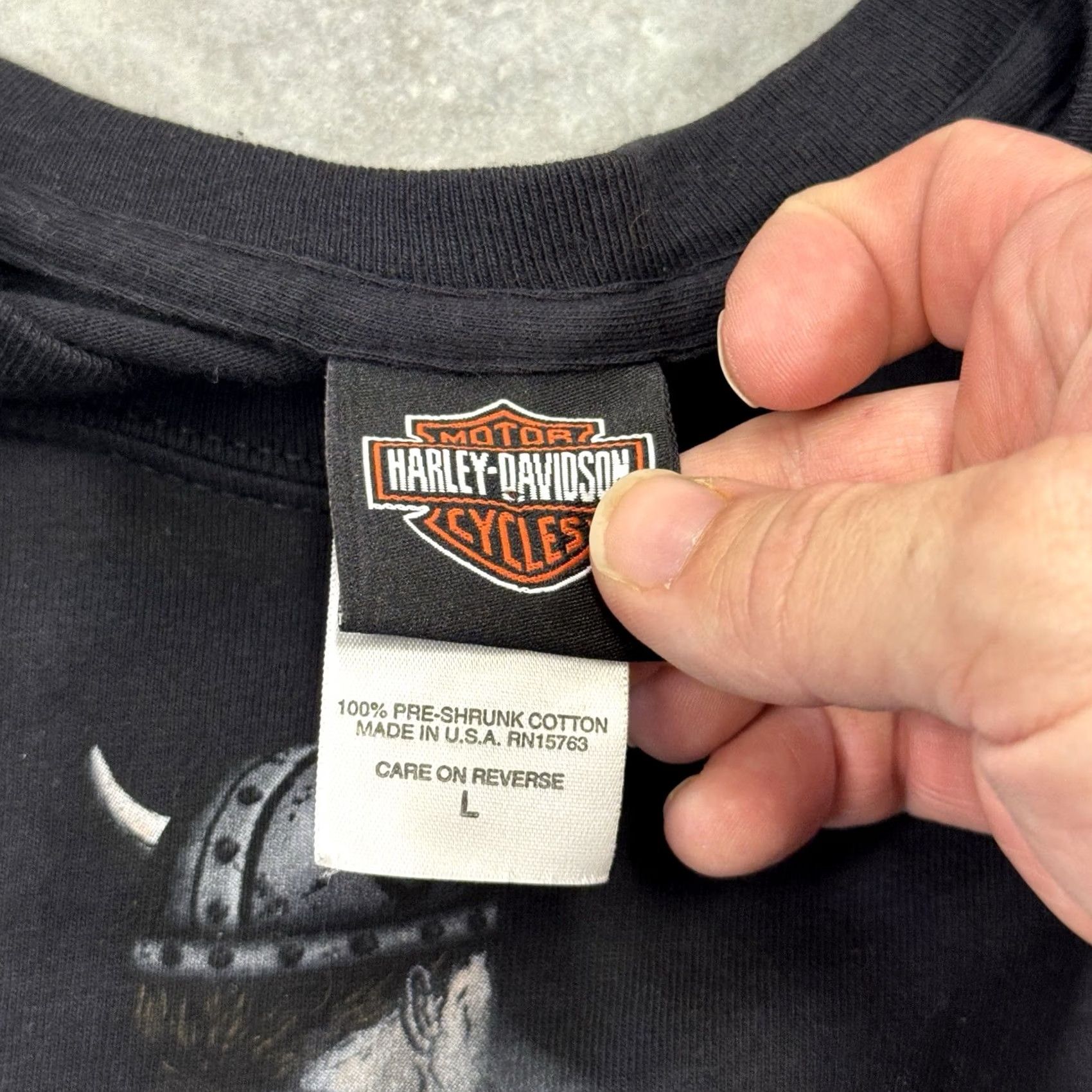 Harley Davidson VINTAGE Harley-Davidson Shirt Mens L Black Graphic Print Short Sleeve Crew Neck Logo Motorcycle Biker Flames All Seasons Size US L / EU 52-54 / 3 - 4 Thumbnail