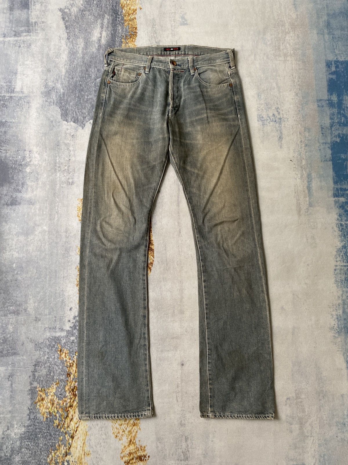 Japanese Brand × Paul Smith × Paul Smith Red Ear Red Ear Paul Smiths Rusty Washed Faded Denim Size US 31 - 3 Thumbnail