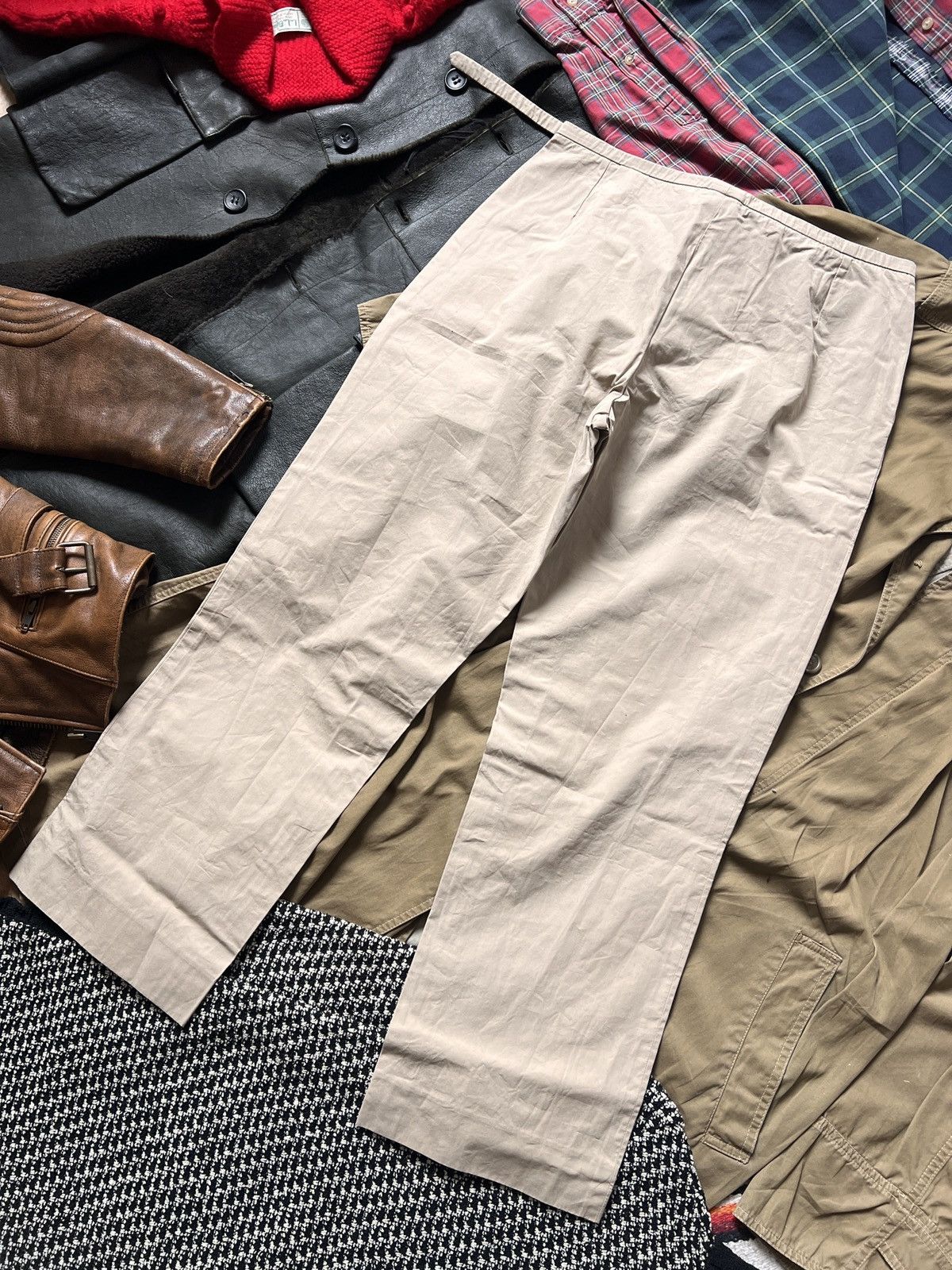 Hermes Vintage Hermes Wide-Leg Cotton Pants Trousers With Belt Size 27" / US 4 / IT 40 - 4 Thumbnail