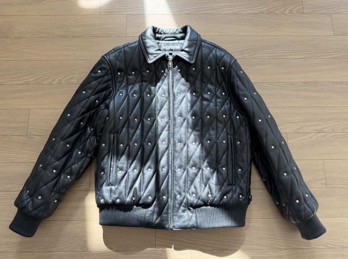 Supreme Quilted Studded Leather Jacket