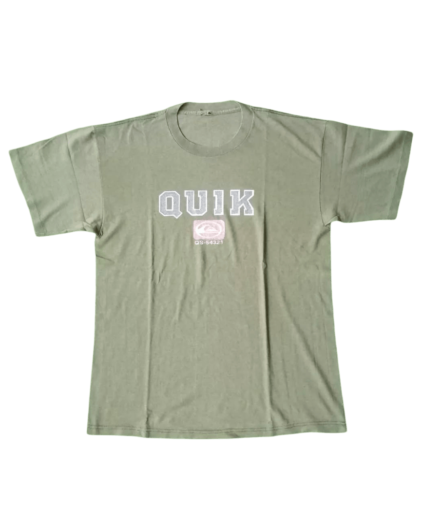 Quiksilver × Vintage Vintage Quiksilver Faded Green Trashed Skate Surf Tees Size US L / EU 52-54 / 3 - 1 Thumbnail