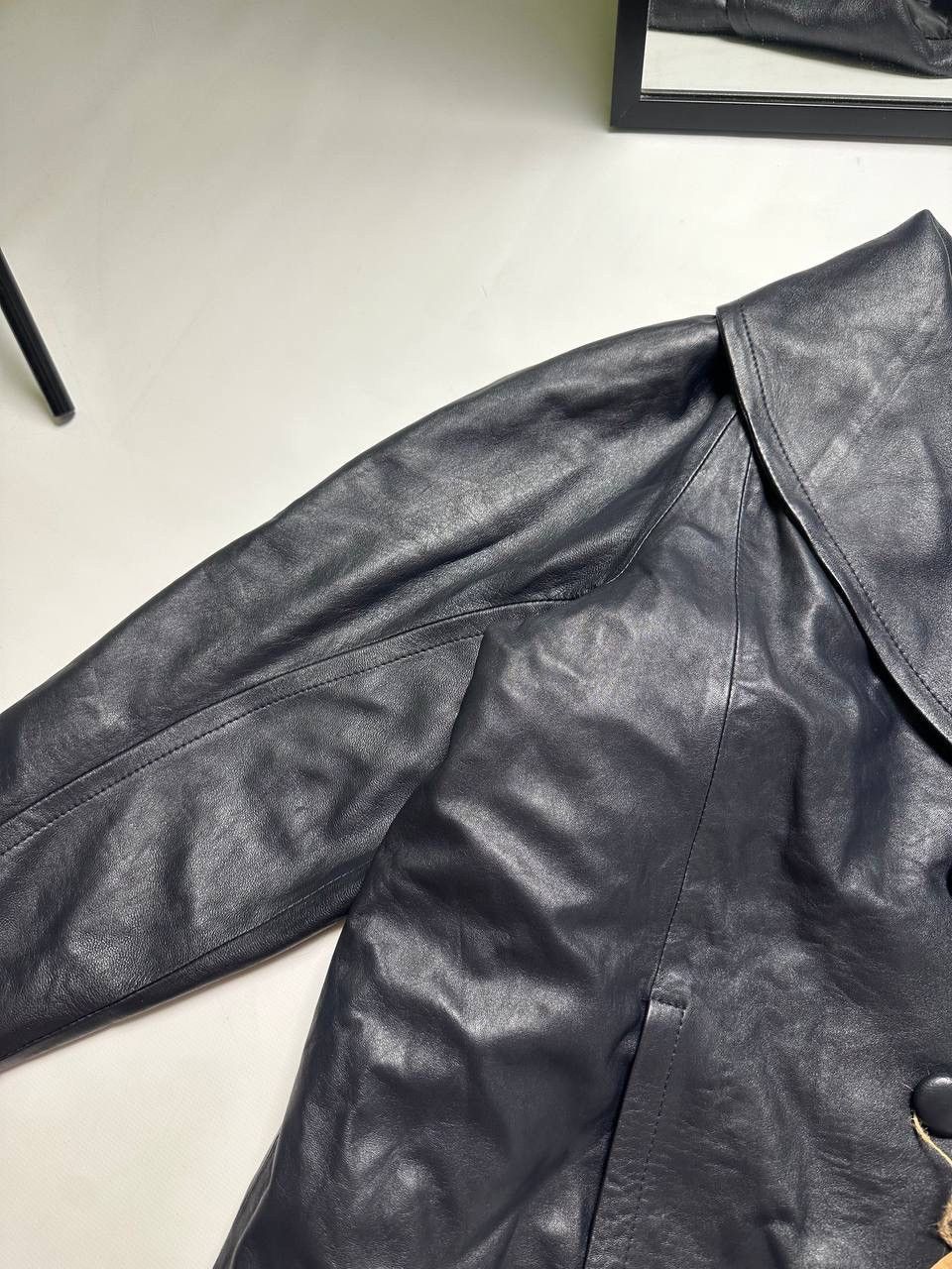 80s Vintage Leather trench-coat Matrix Rare Made in Spain