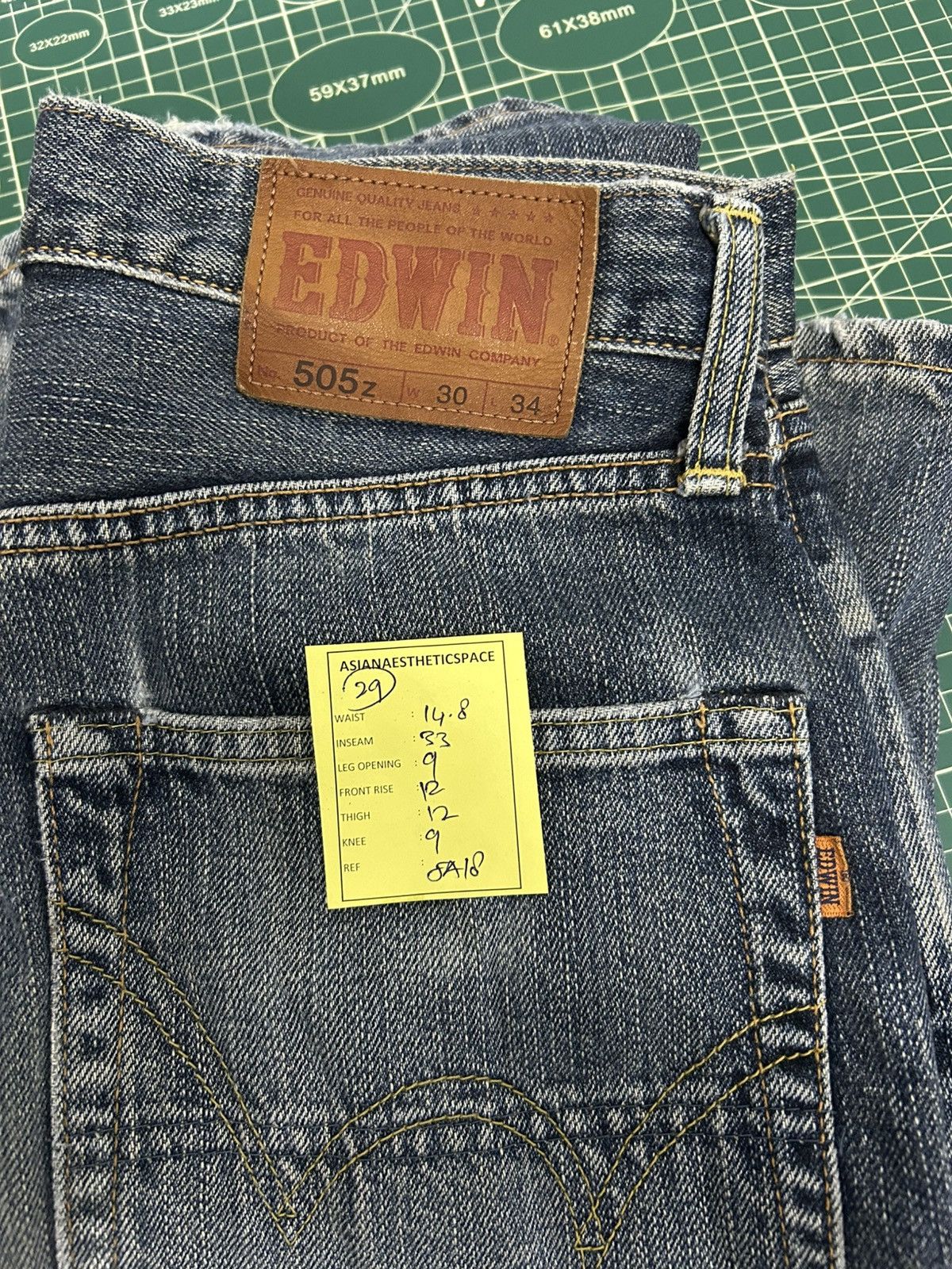 Edwin Vintage Edwin 505z Baggy Mud Washed Orange Tab Size US 29 - 20 Thumbnail