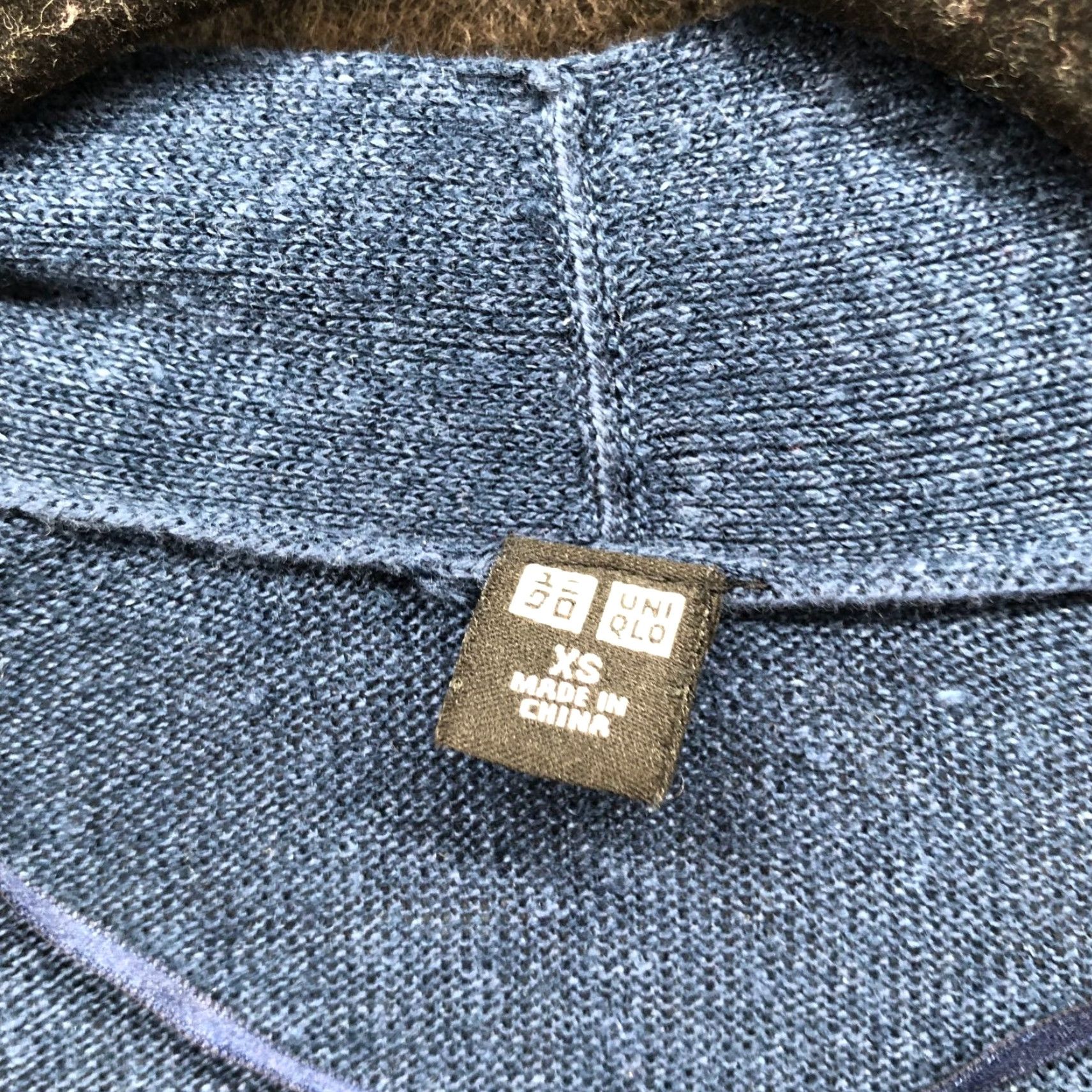 Uniqlo Uniqlo Cardigan Womens XS Dark Blue Linen Blend Open Front Pockets Knit Sweater Open-Knit Solid Button Casual Size XS / US 0-2 / IT 36-38 - 5 Thumbnail