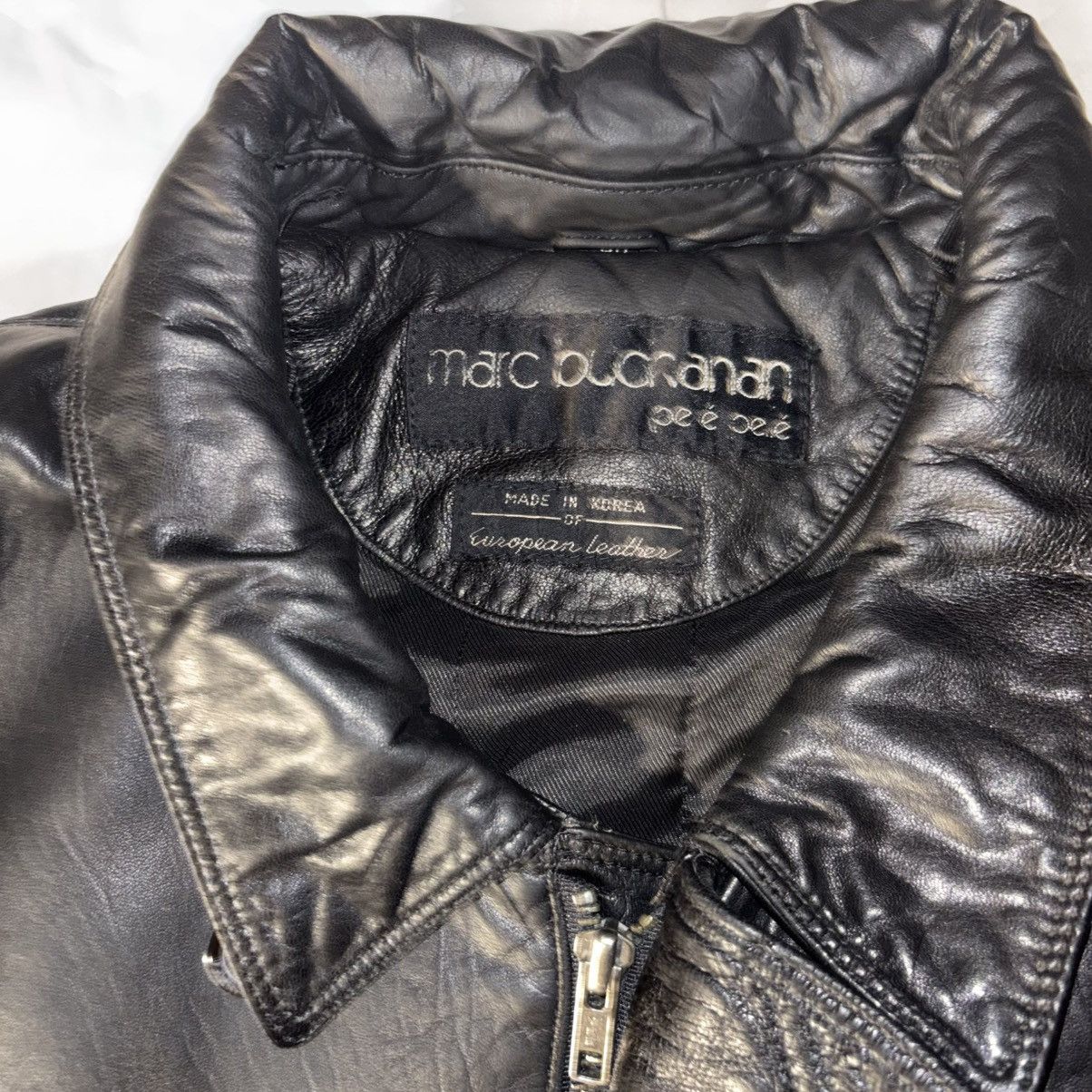 Marc Buchanan Vintage All Black Pelle Pelle Bomber Jacket Size US L / EU 52-54 / 3 - 3 Thumbnail