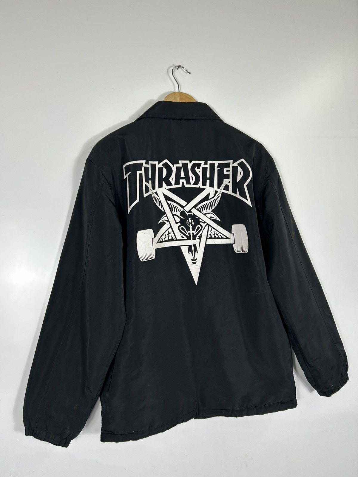Thrasher Y2K Thrasher Sherpa-Lined Coach Jacket – Black Skateboarding Size US M / EU 48-50 / 2 - 14 Thumbnail