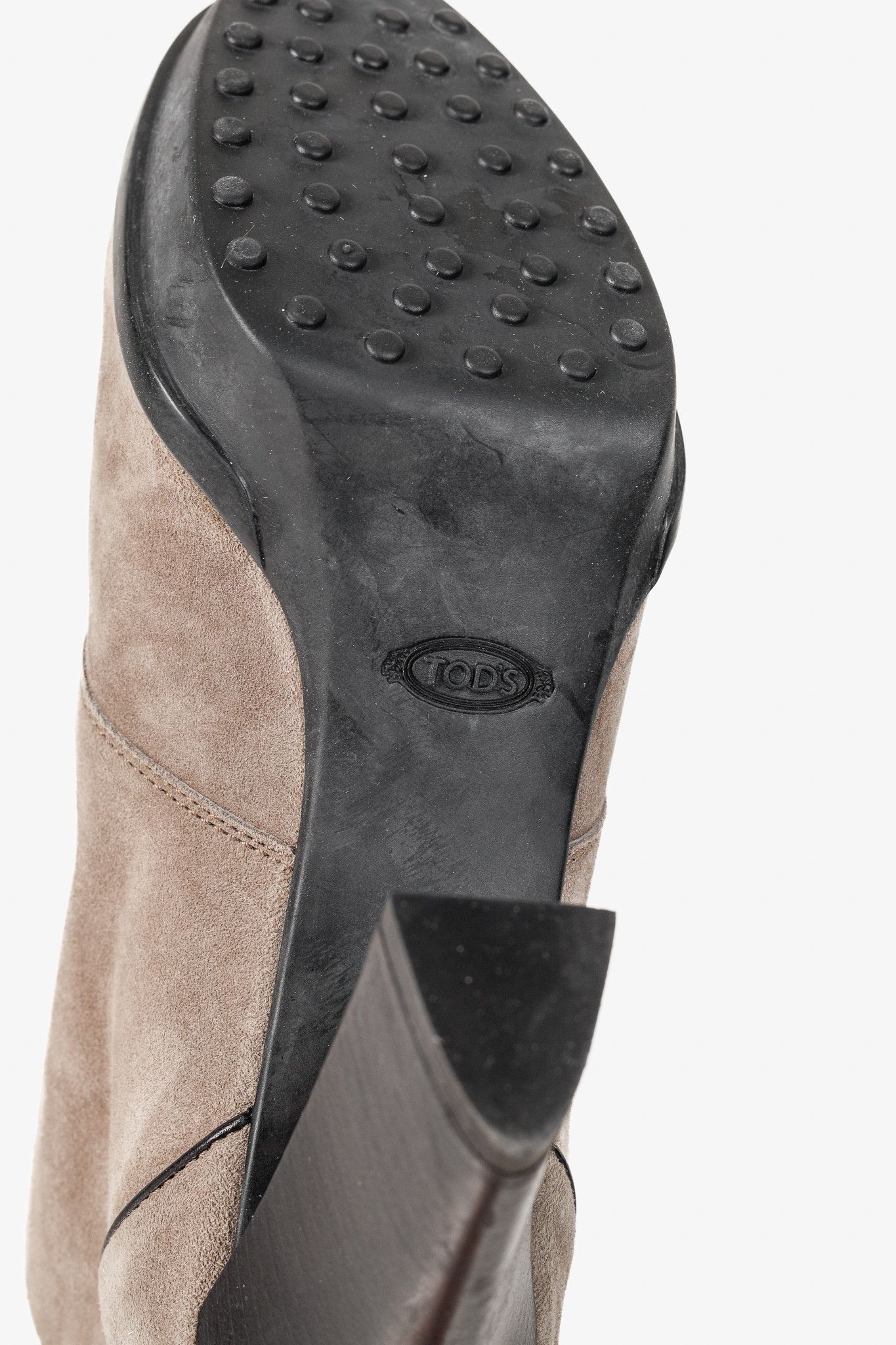 Tod's Tod's Taupe Suede Rubber Sole Platform Heel Bootie Size US 9 / IT 39 - 5 Thumbnail