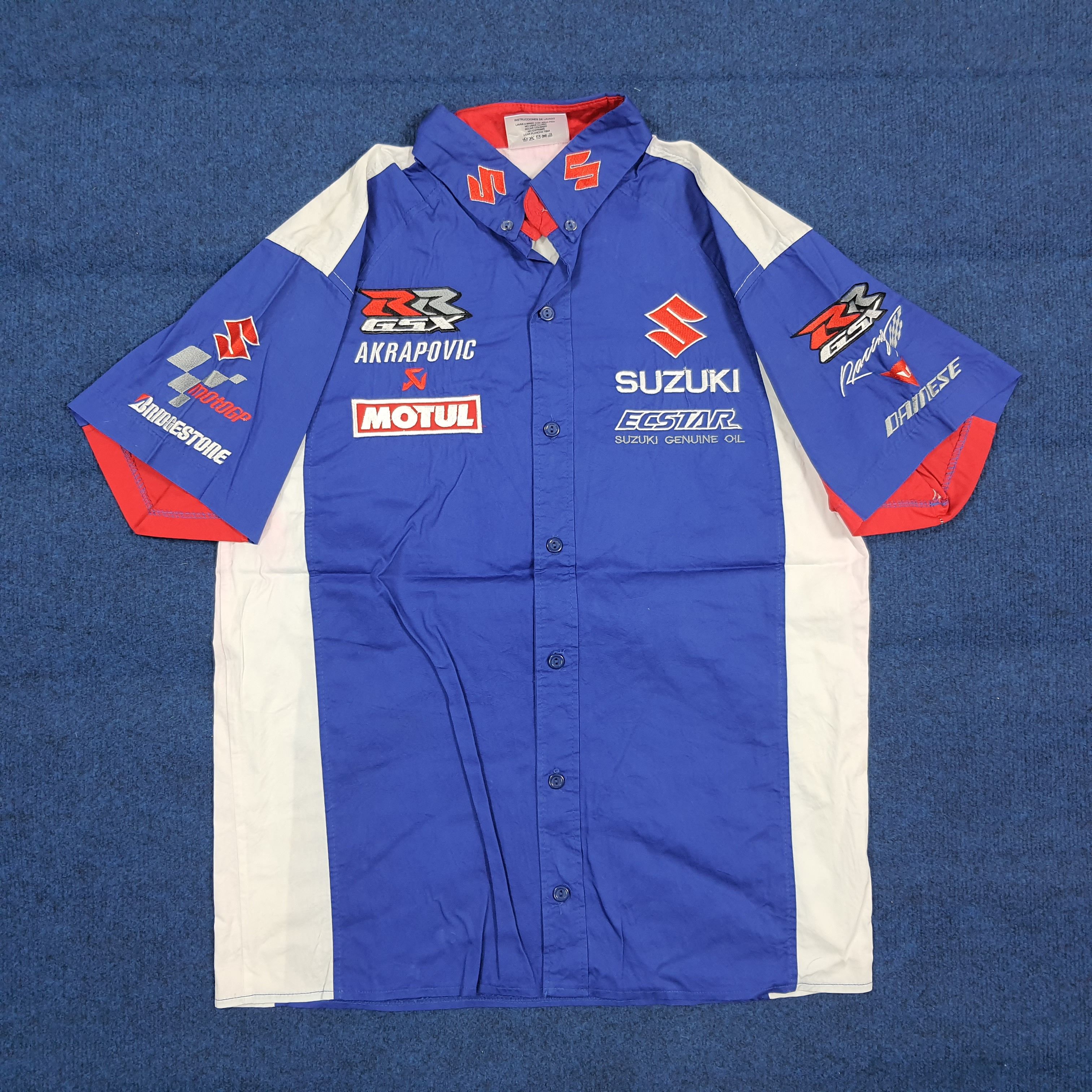 Japanese Brand Vintage Suzuki Hayabusa MotoGP Racing Work Shirt C294N67 Size US S / EU 44-46 / 1 - 1 Thumbnail