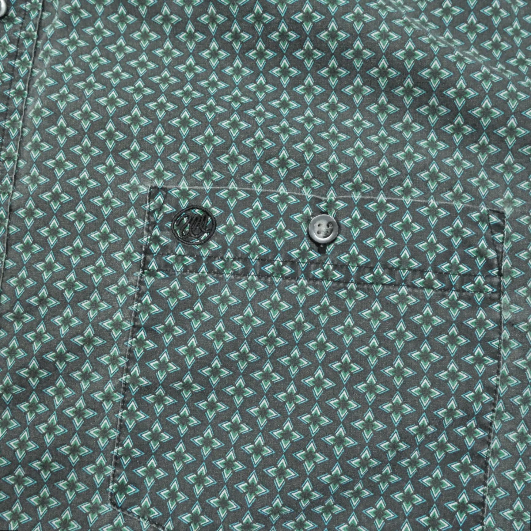 Wrangler VINTAGE Wrangler Shirt Mens 2XL Green Black Button Up Geometric Western 90s Mens Size US XXL / EU 58 / 5 - 4 Thumbnail