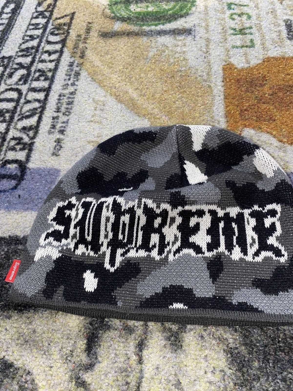 Supreme Supreme Paris Snow Camo Beanie Size ONE SIZE - 2 Thumbnail