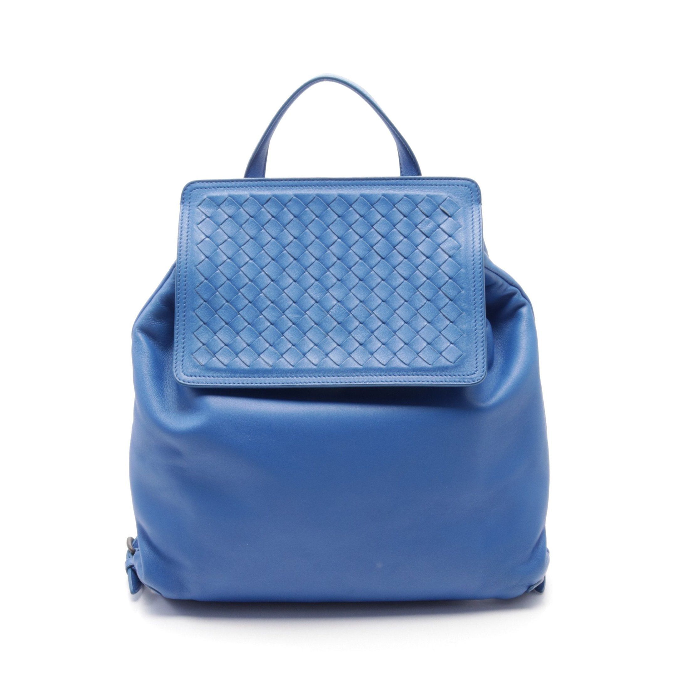 Bottega Veneta Bottega Veneta Intrecciato Backpack Rucksack Leather Blue Size ONE SIZE - 1 Thumbnail