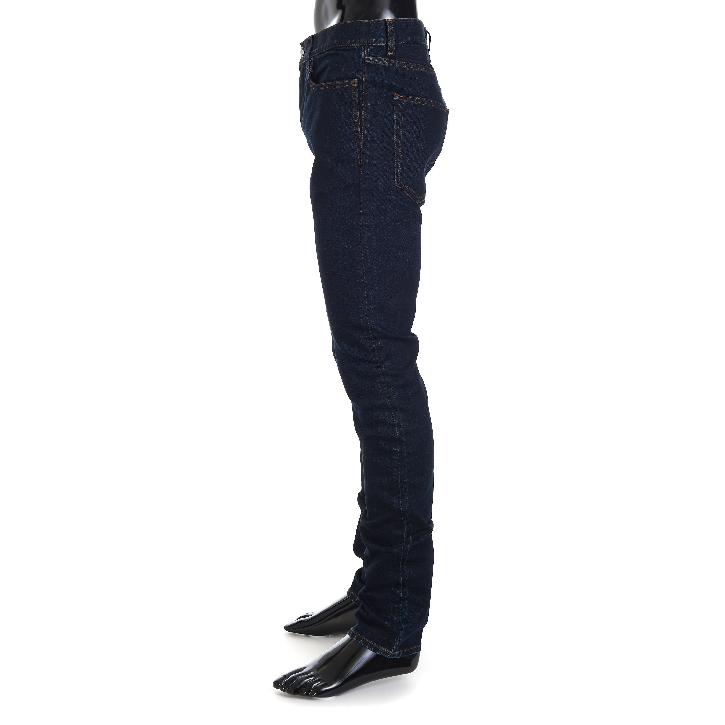 Saint Laurent Paris Dark Blue Stretch Cotton Jeans - Skinny-Fit, Low Waist Size US 29 - 3 Thumbnail