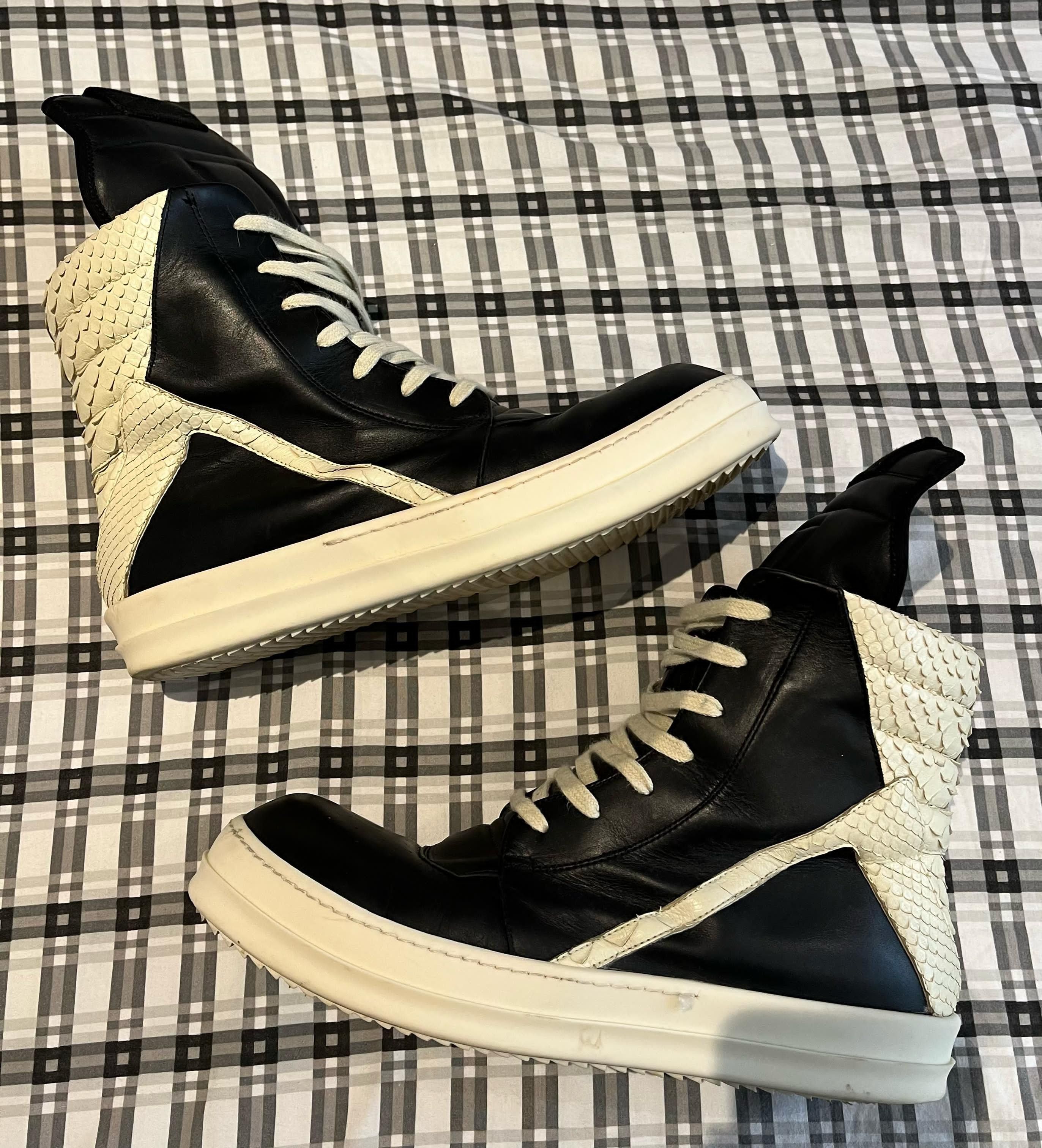 Rick Owens Rick Owens Geobasket 'Beige Black' RU01C4894LPOLPY Size US 11.5 / EU 44-45 - 3 Thumbnail