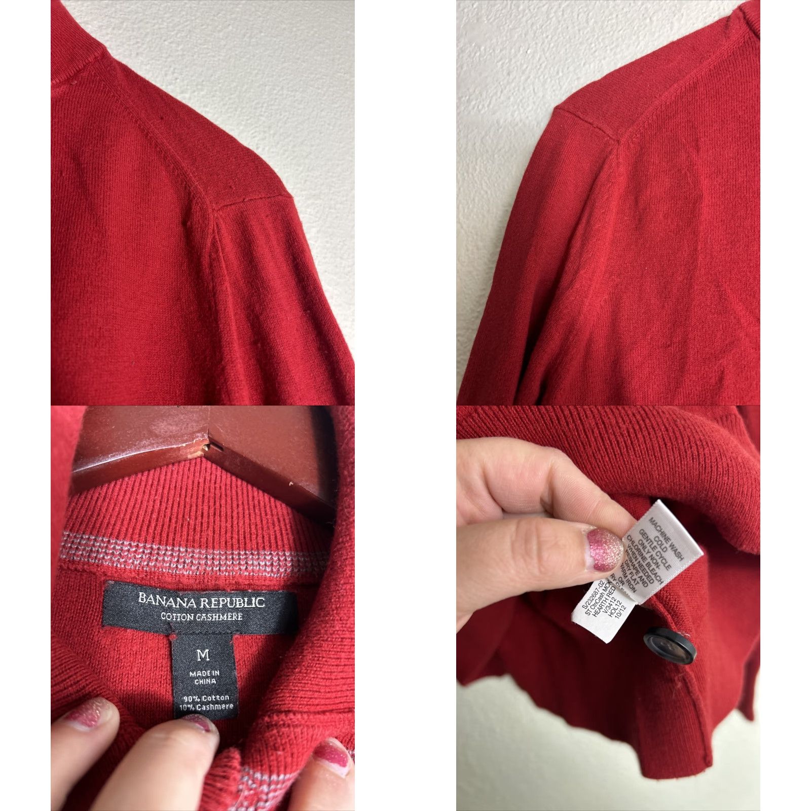 Banana Republic Banana Republic Sweater Mens Medium Cotton Cashmere Blend Pullover Red LS Size US M / EU 48-50 / 2 - 8 Thumbnail