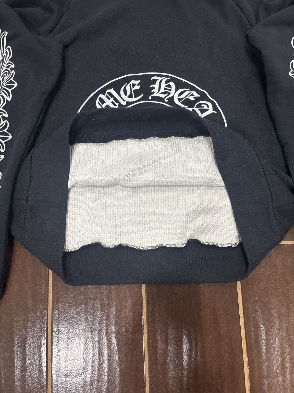 Chrome Hearts Vintage Thermal Floral Horseshoe Hoodie M