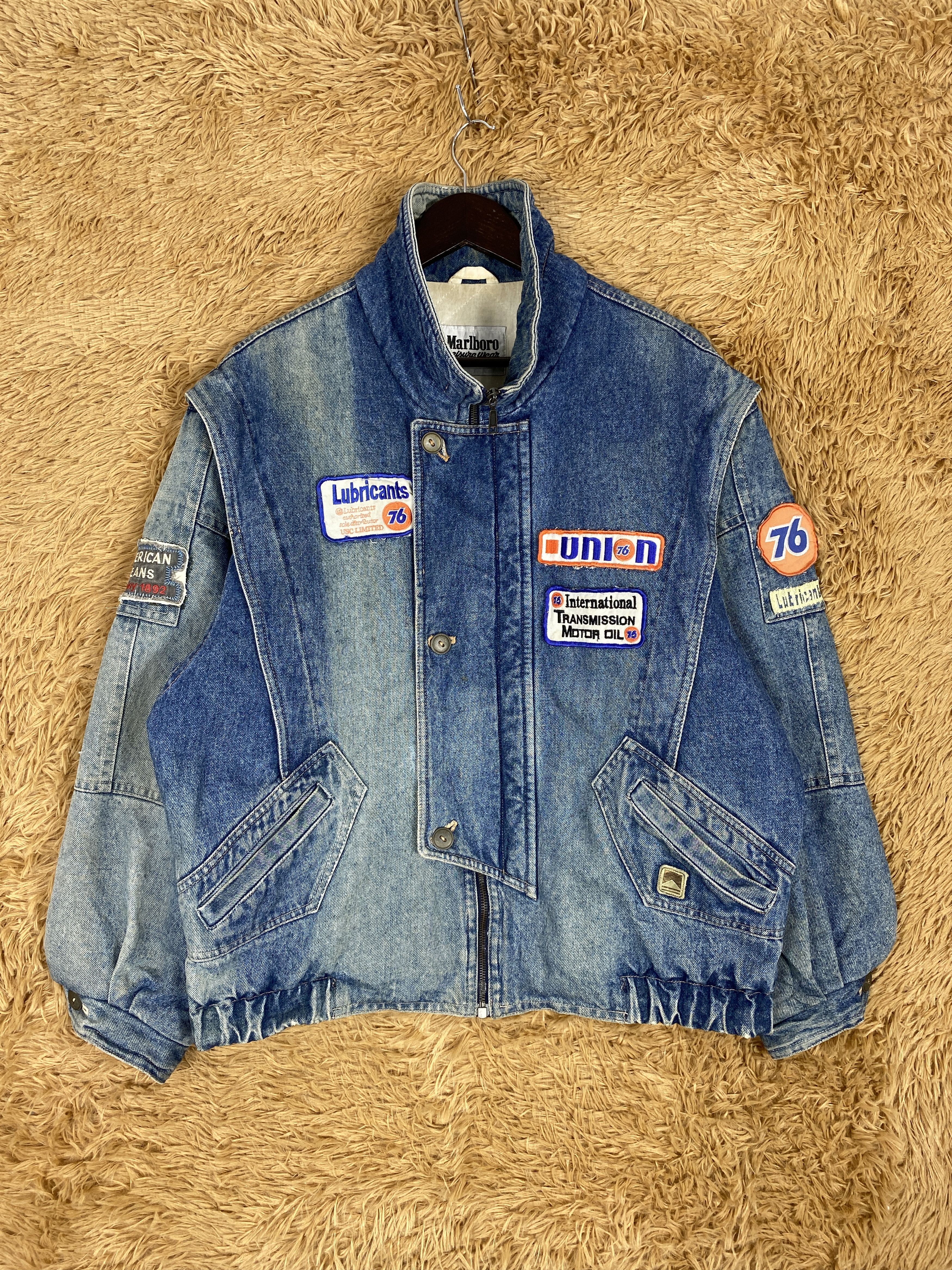 Marlboro Vintage Marlboro Distress Faded Denim Jacket PJ2435 Size US M / EU 48-50 / 2 - 1 Thumbnail