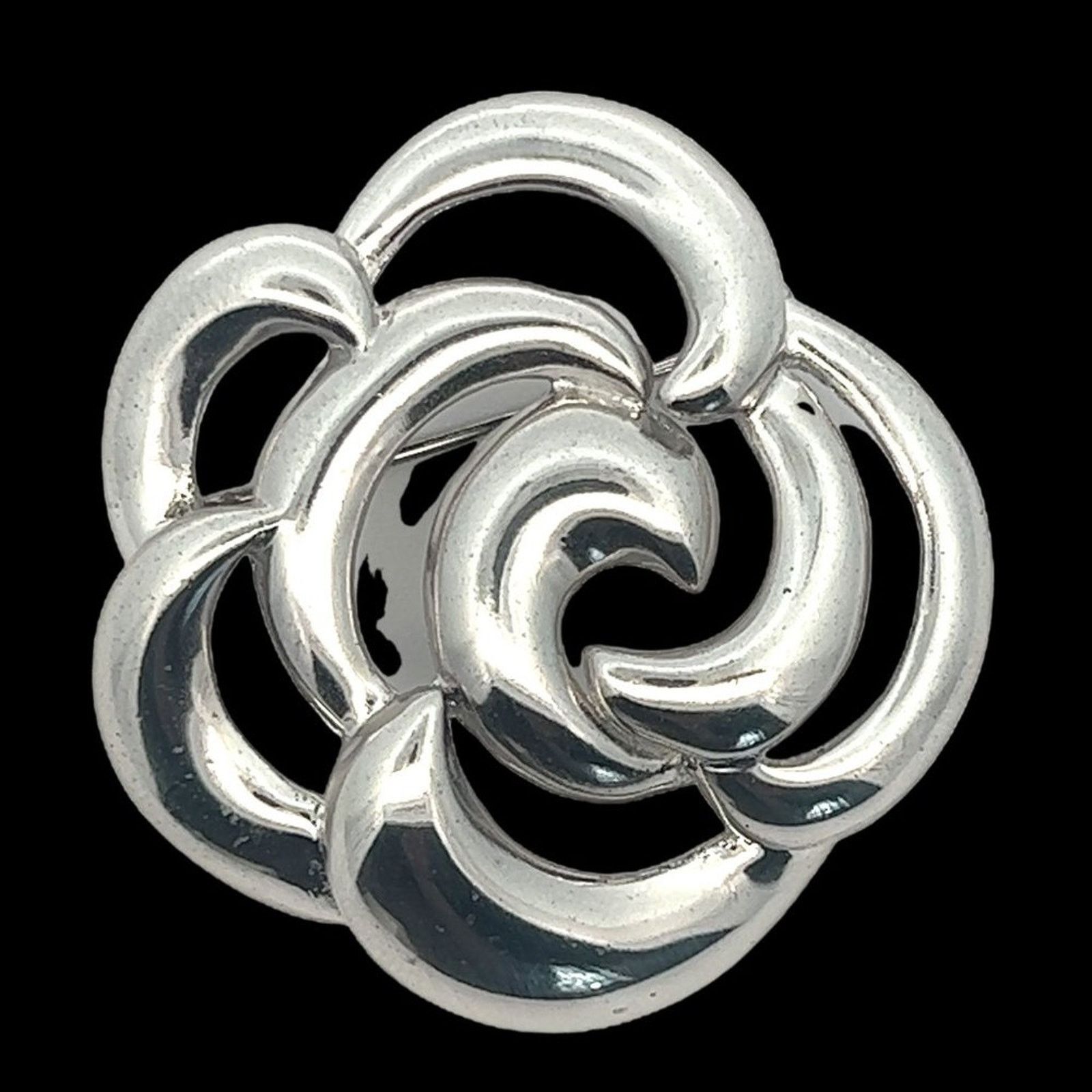 & Other Stories Vintage Signed - Napier - Silvertone Swirl Design Brooch Pin Size ONE SIZE - 1 Thumbnail