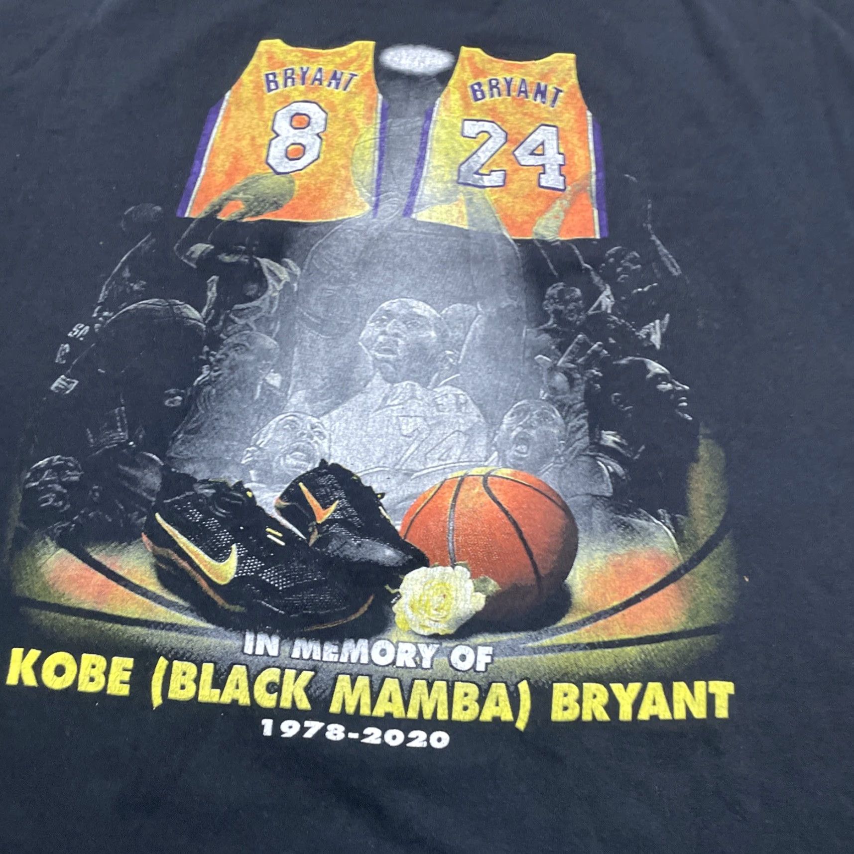 Gildan Kobe Bryant x Gigi Rest in Peace Men T-shirt Unisex Black Tee Basketball Gildan XL Short Sleeve Crew Neck 100% Cotton Graphic Print Shirt Mens Size US XL / EU 56 / 4 - 2 Thumbnail