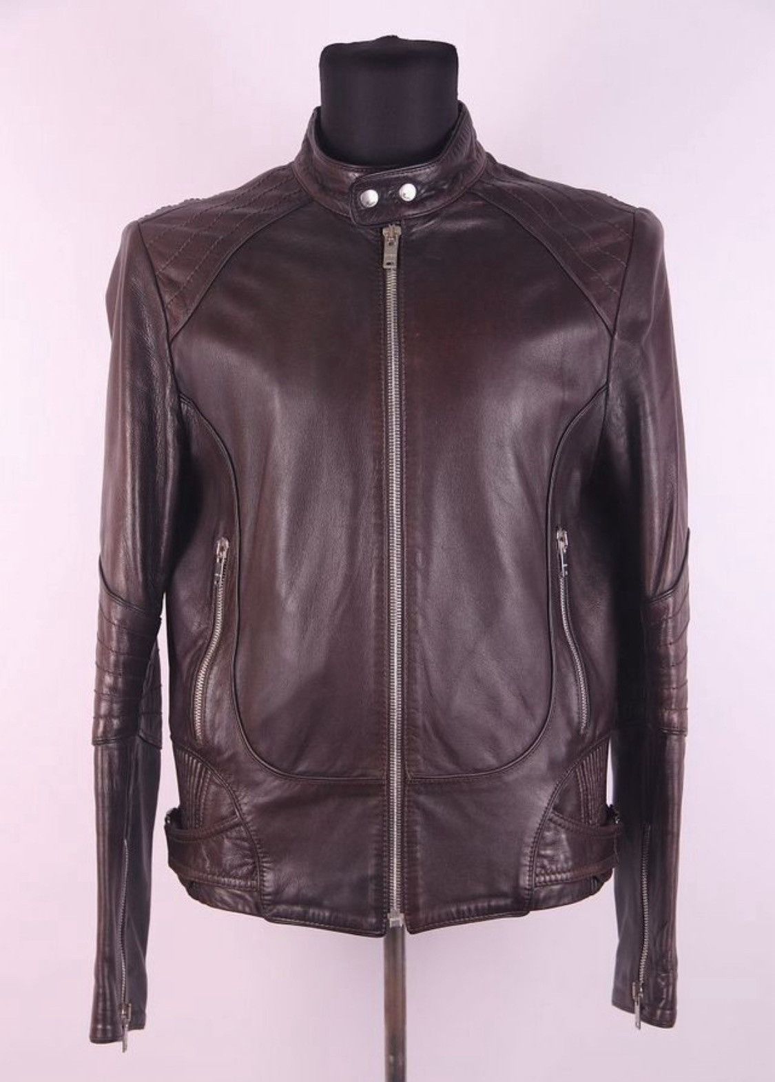 Gucci Gucci Leather Biker Belt Detail Jacket Size US M / EU 48-50 / 2 - 1 Thumbnail