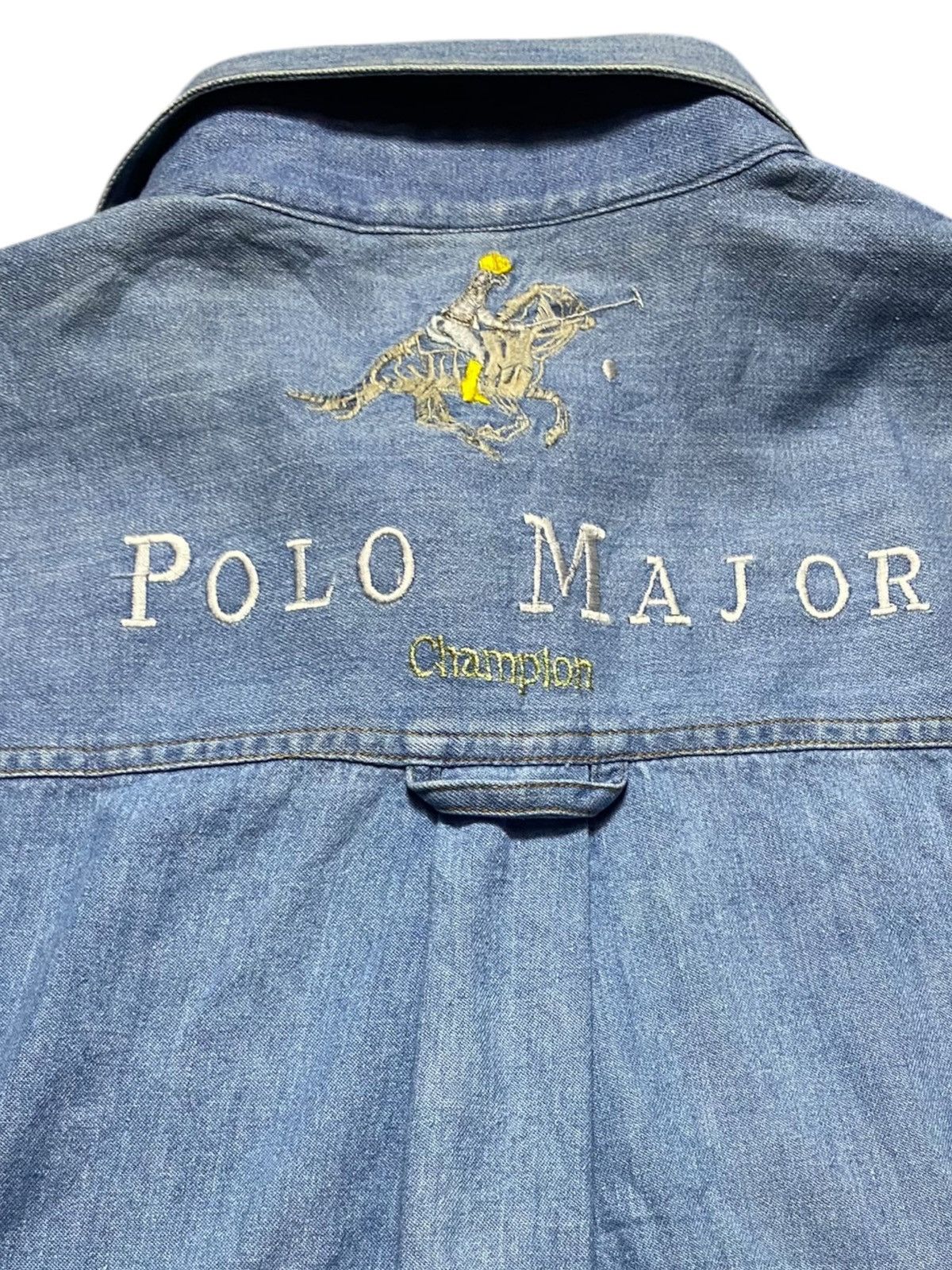 Polo Ralph Lauren Vintage Polo Major Champion Western Denim Light Blue Flannel Size US L / EU 52-54 / 3 - 9 Thumbnail
