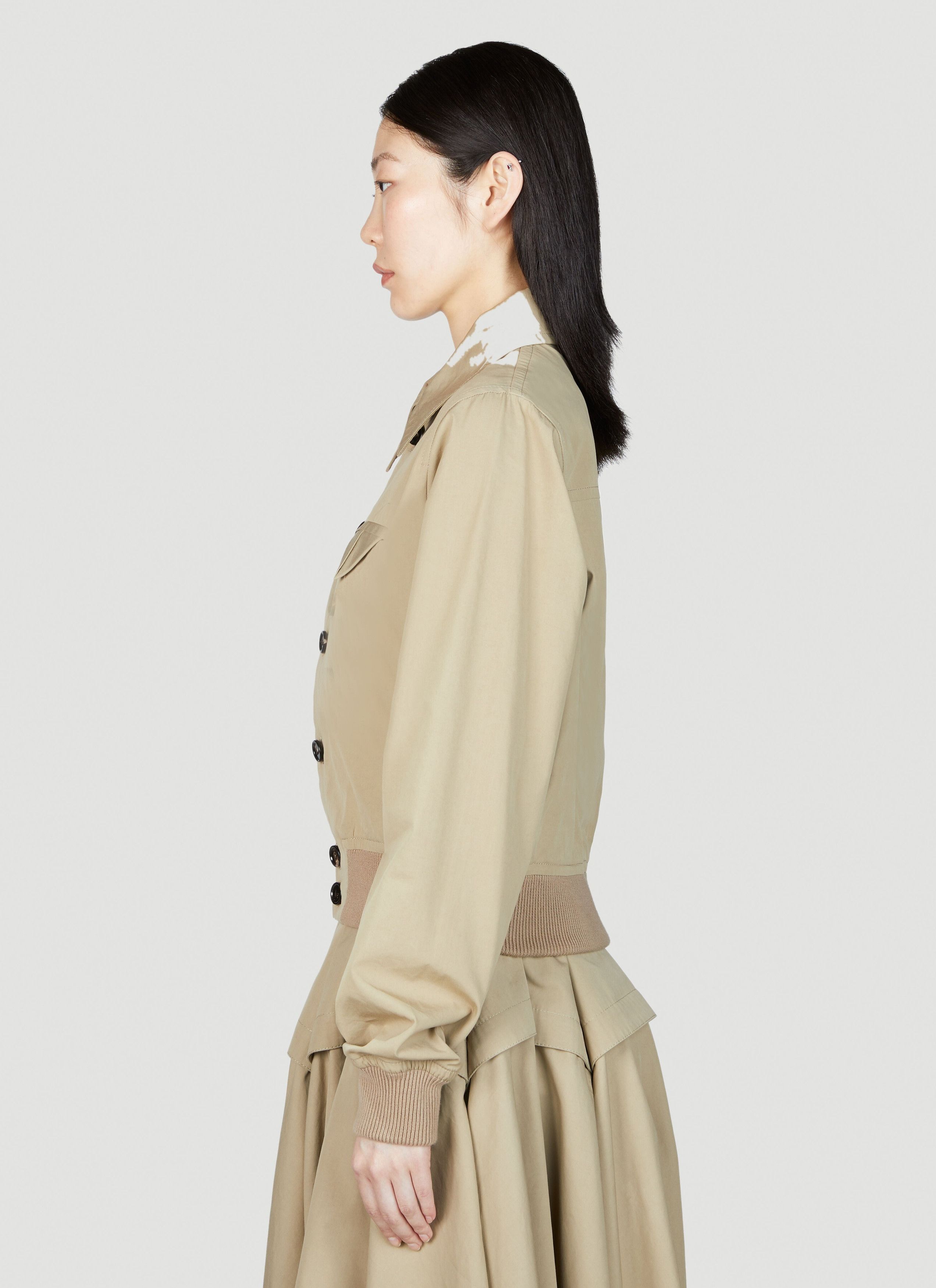 Bottega Veneta o1n1vont1225 Compact Cotton Jacket in Beige Size M / US 6-8 / IT 42-44 - 3 Thumbnail