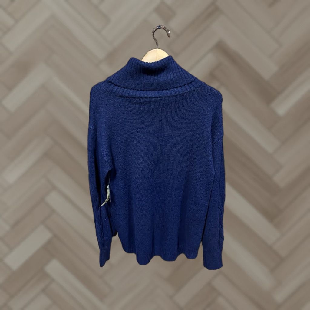 Vintage St. John's Bay Womens Blue Knit Collared Long Sleeve Pullover Sweatshirt Medium Size M / US 6-8 / IT 42-44 - 1 Thumbnail
