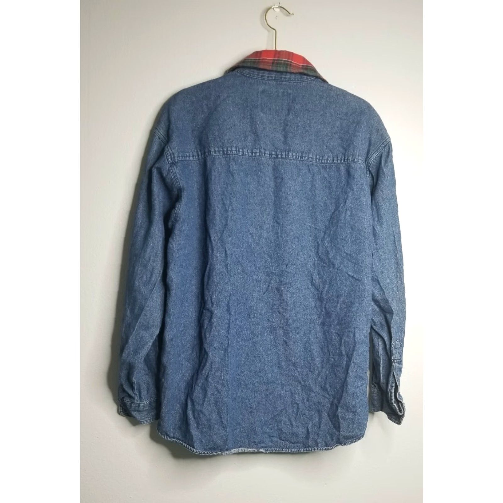 Bugle Boy VINTAGE Bugle Boy Women's Denim Plaid Button-Down Shirt L 90s Cowgirl Western Blue Ladies Top Size L / US 10 / IT 46 - 5 Thumbnail