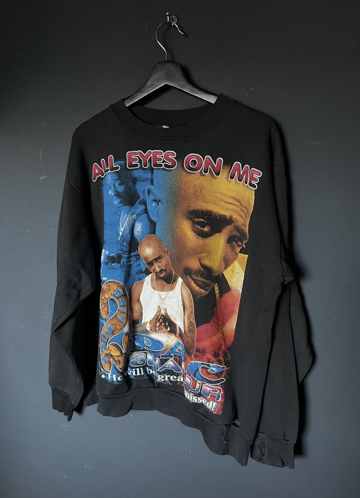 Rap Tees Vintage 2pac Rap Crewneck Sweater Size Large Size US L / EU 52-54 / 3 - 3 Thumbnail