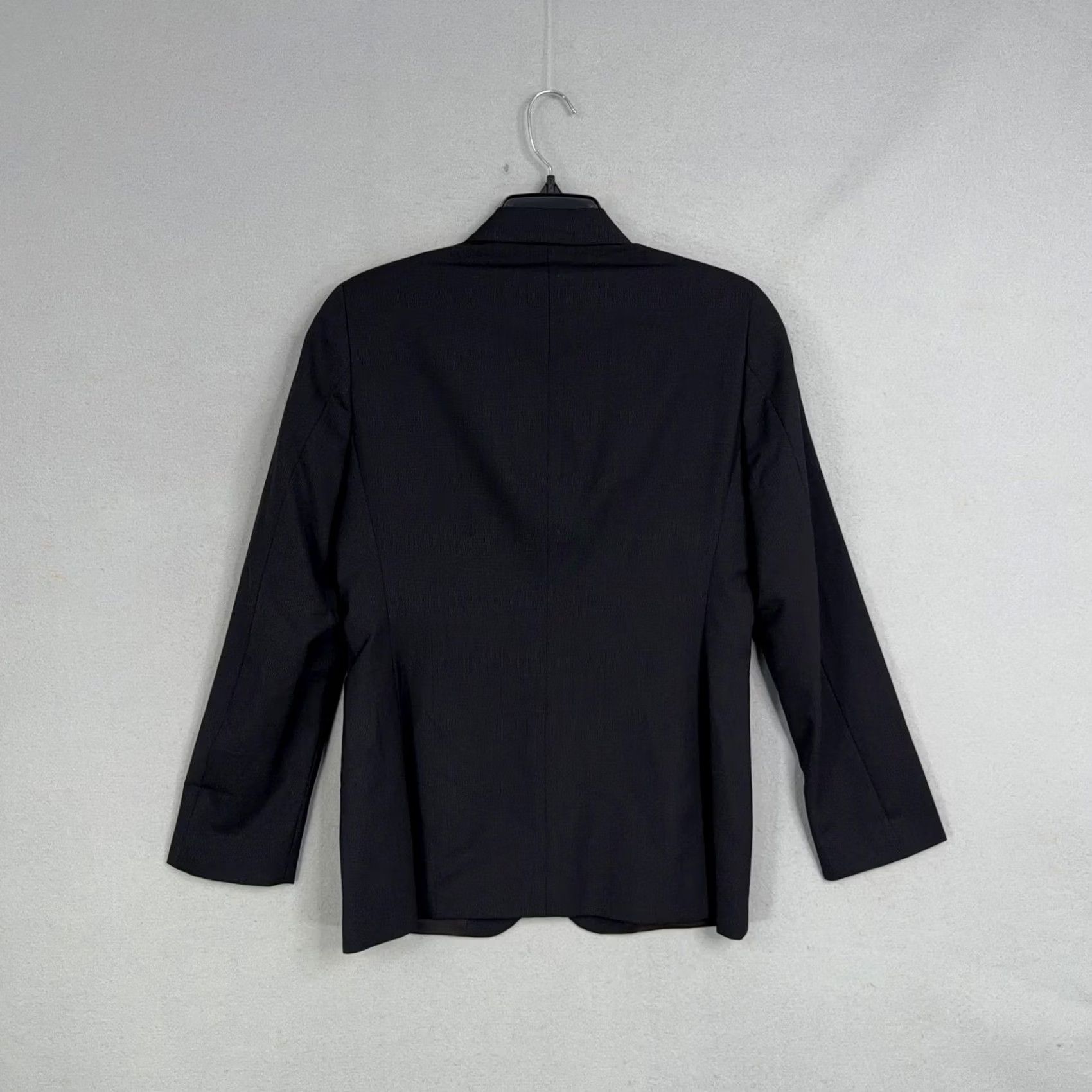 Zanella Zanella Pant Suit Womens 6 Black Wool Two Button Blazer Pants Italy Career Suit Set Women Size 28" / US 6 / IT 42 - 6 Thumbnail